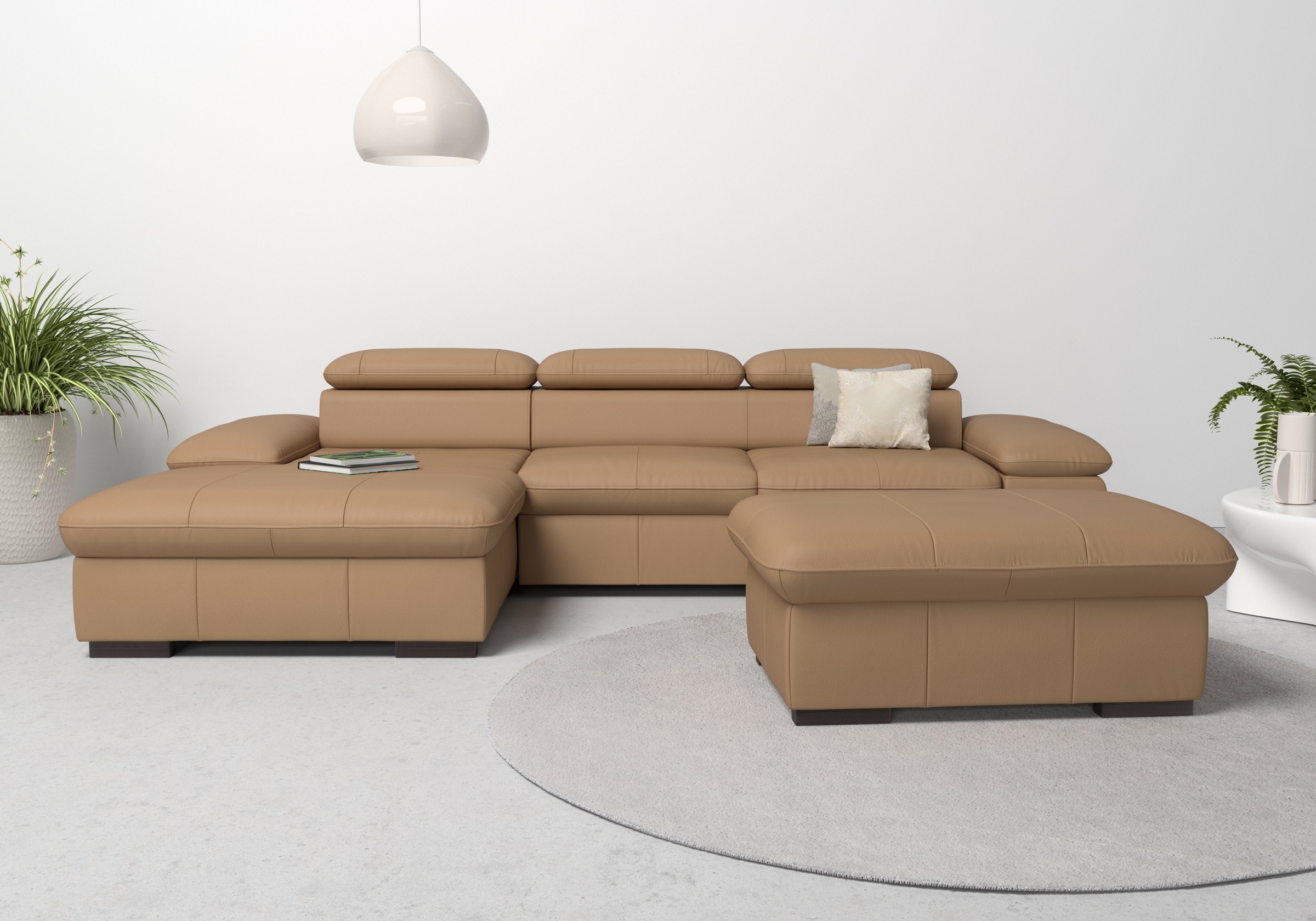 Home affaire Ecksofa »Alberto L-Form«, mit Kopfteilverstellung, wahlweise mit Bettfunktion