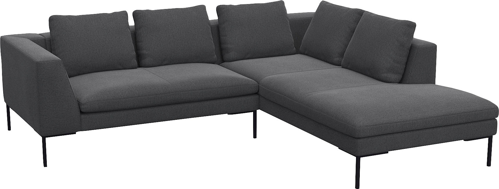 FLEXLUX Ecksofa »Loano, superbequemer Sitzkomfort durch Kaltschaum im Sitz, L-Form«, modernes Sofa, frei im Raum stellbar, lose Kissen, hoher Fuß