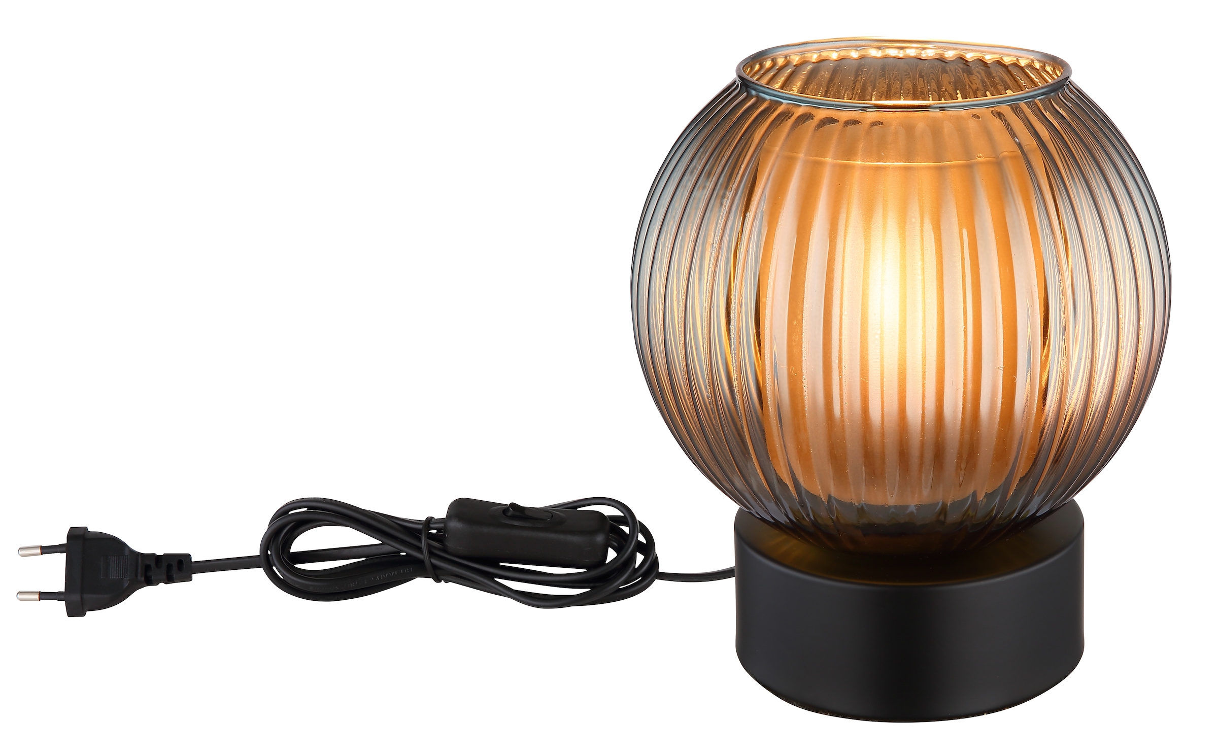 GLOBO LIGHTING Tischleuchte »ZUMBA« E27 1 Stk. Tischlampe Glaskugel petrol Schlafzimmer Flur Wohnzimmer