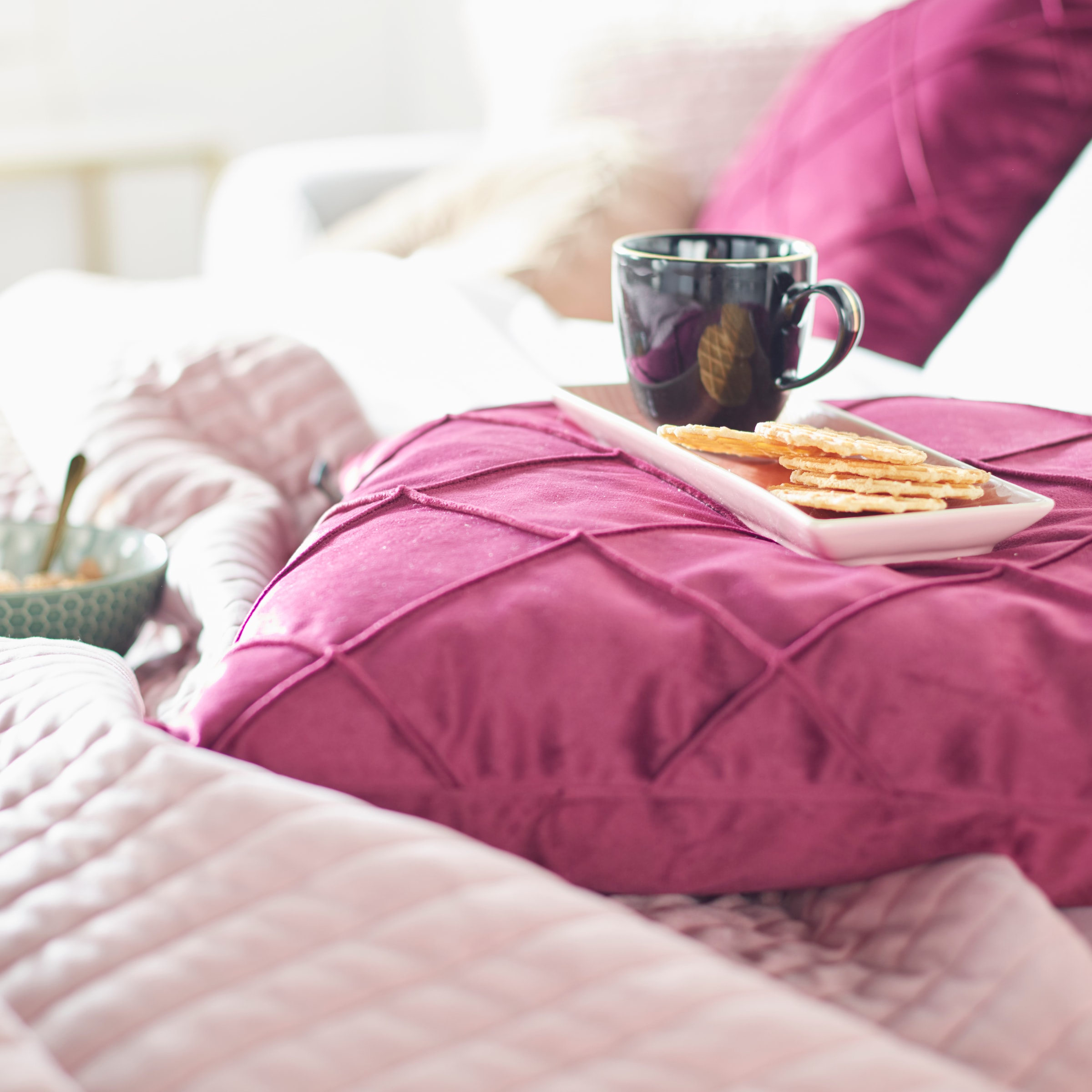 Home affaire Dekokissen »Océane« passend zum Bett Oceáne in Samtvelours und Feinstruktur, 2-er Set