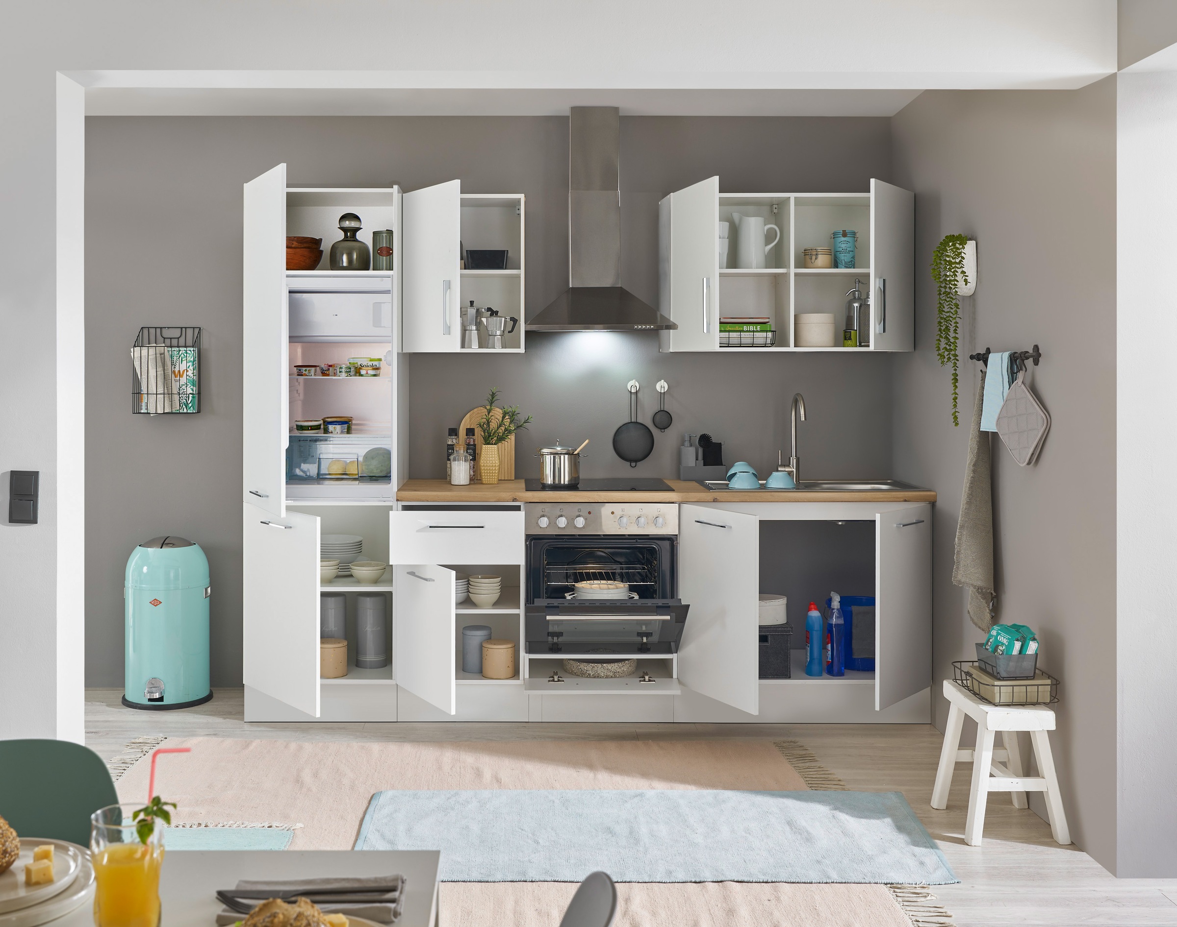 BASIC by Balculina Küchenzeile »Turin«, Breite 270 cm, wahlweise mit E-Geräten