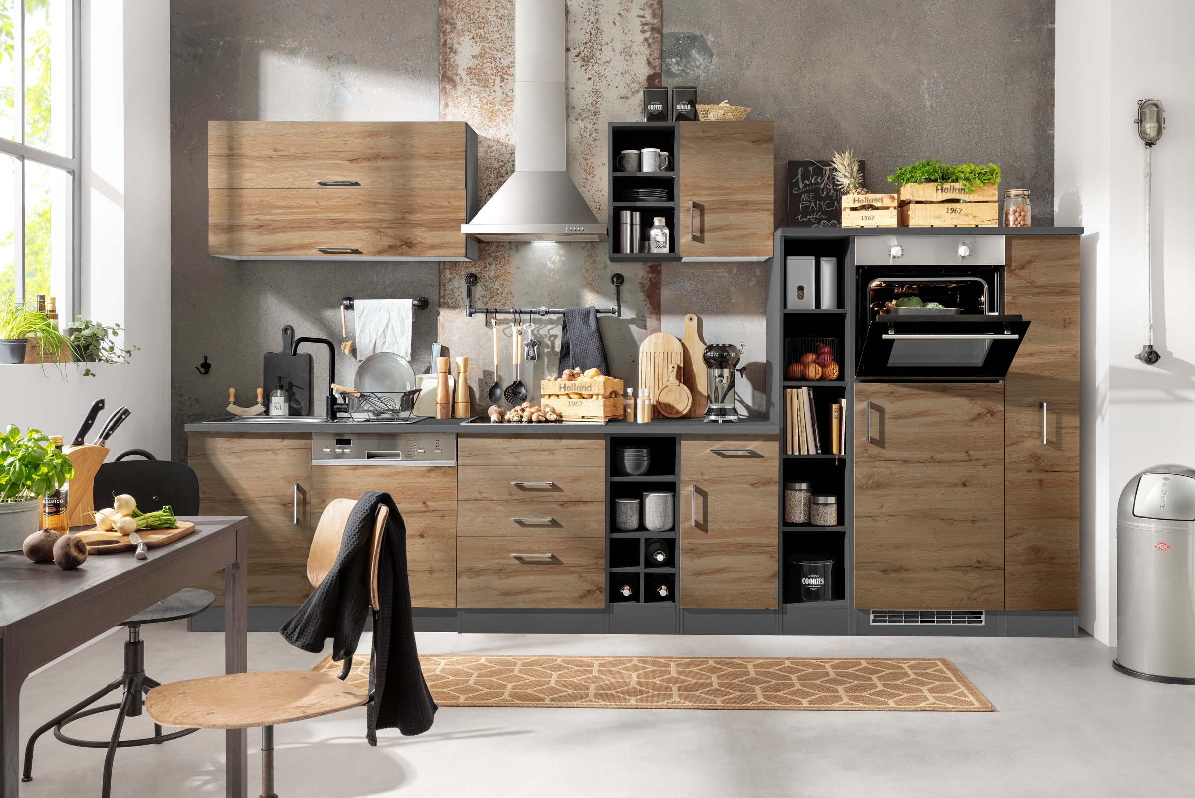 KOCHSTATION Küchenzeile »KS-Colmar«, mit E-Geräten, Breite 360 cm