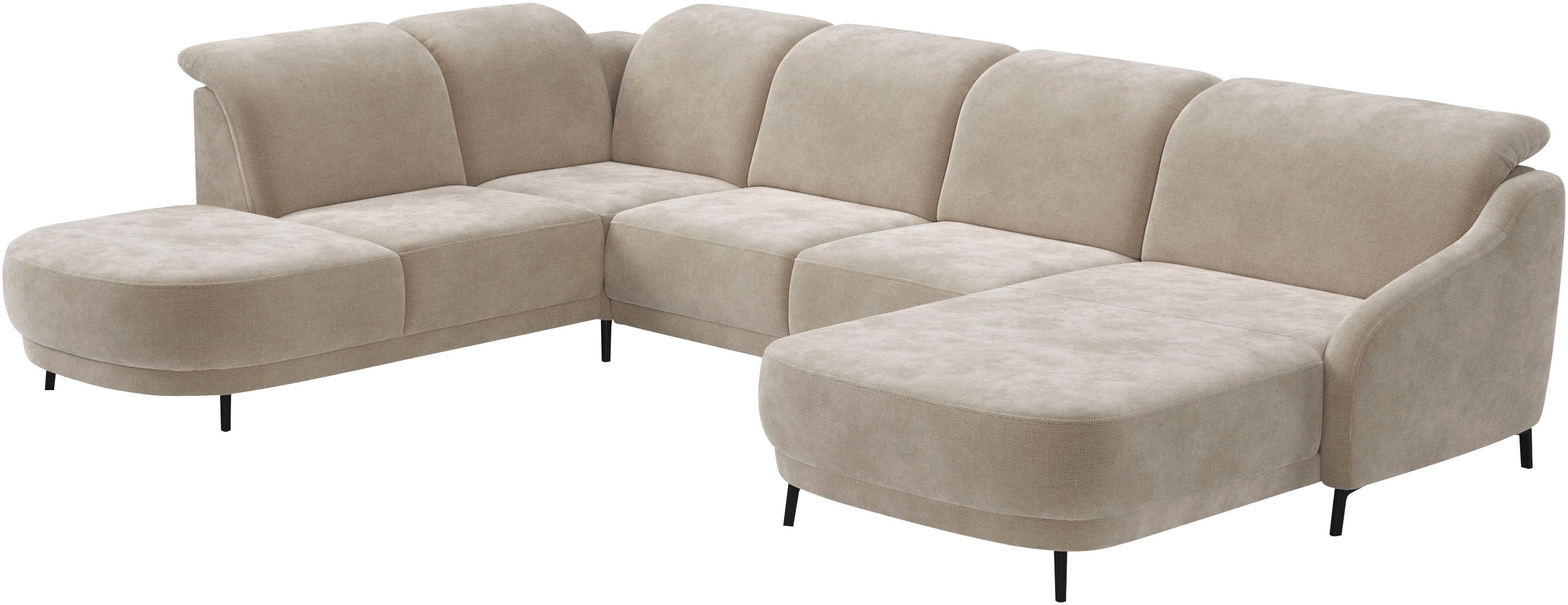 sit&more Wohnlandschaft »Blues U-Form«, inkl. Kopfteilverstellung, wahlweise mit Klapptisch und USB