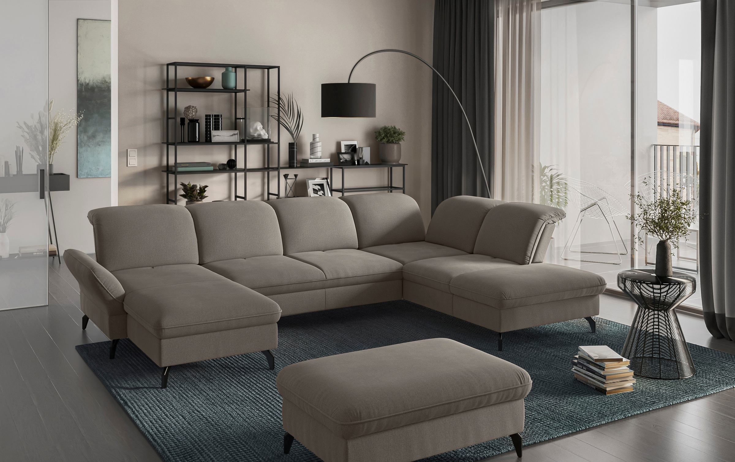 sit&more Wohnlandschaft Leandro U-Form, Wahlweise mit Bett-, Kopfteil - und günstig online kaufen