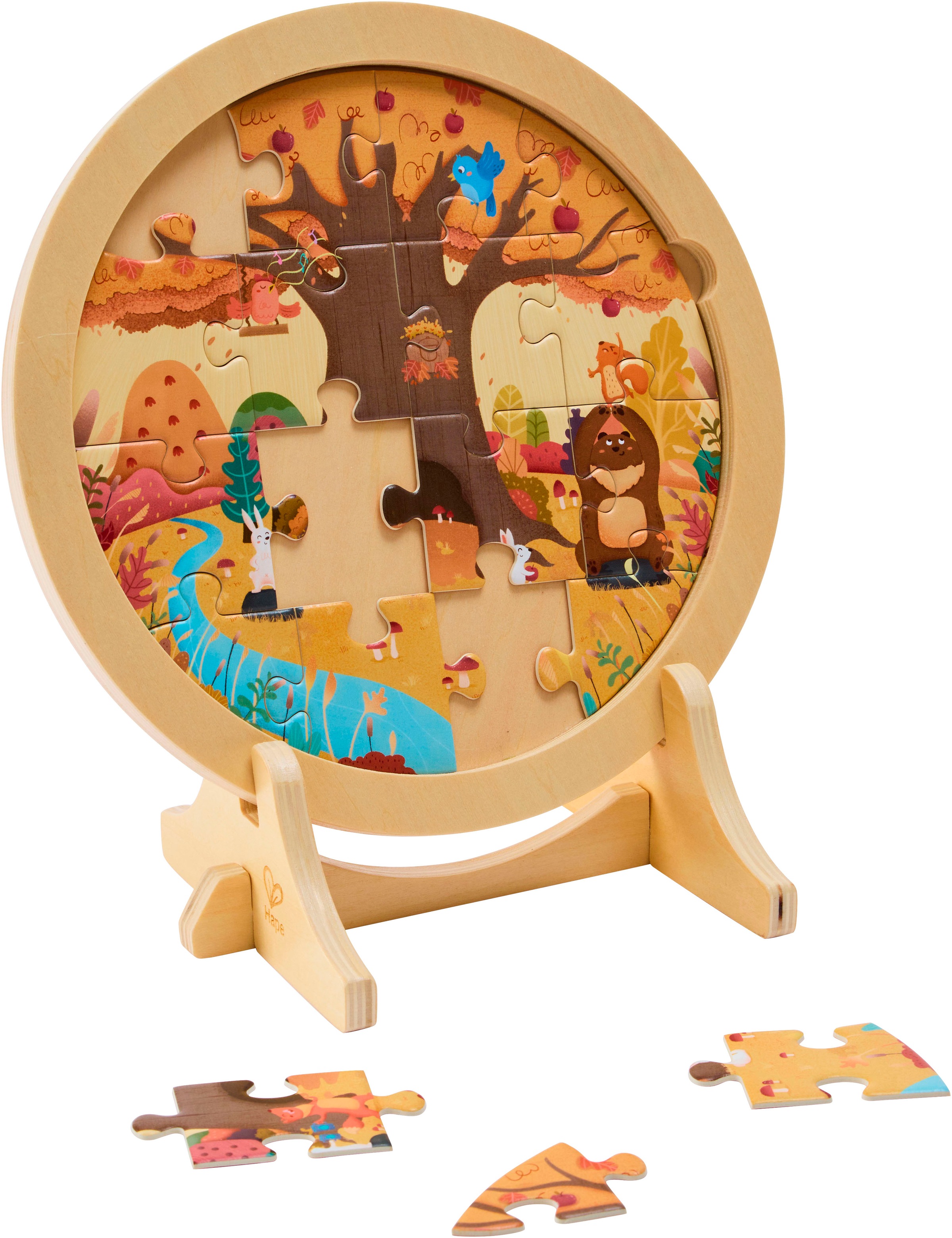 Hape Puzzle »4-Jahreszeiten-Lagenpuzzle«, leuchtet im Dunkeln