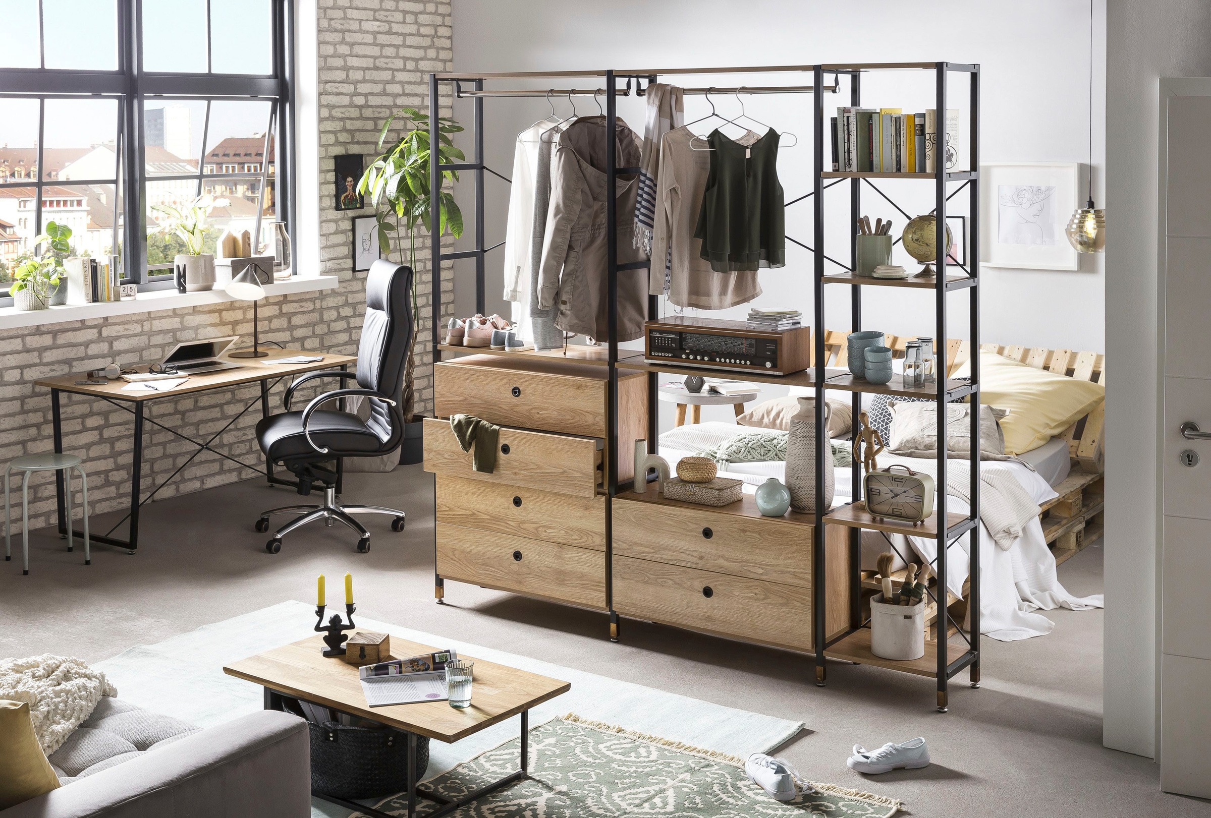 Möbilia Schubkasten Set, 2 Stk. tlg. Griffe und Laufschienen aus Metall