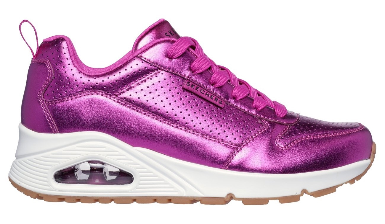 Skechers Sneaker »UNO-METALLIXS«, Keilsneaker, Plateausneaker, Schnürschuh, Halbschuh im Metallic-Look