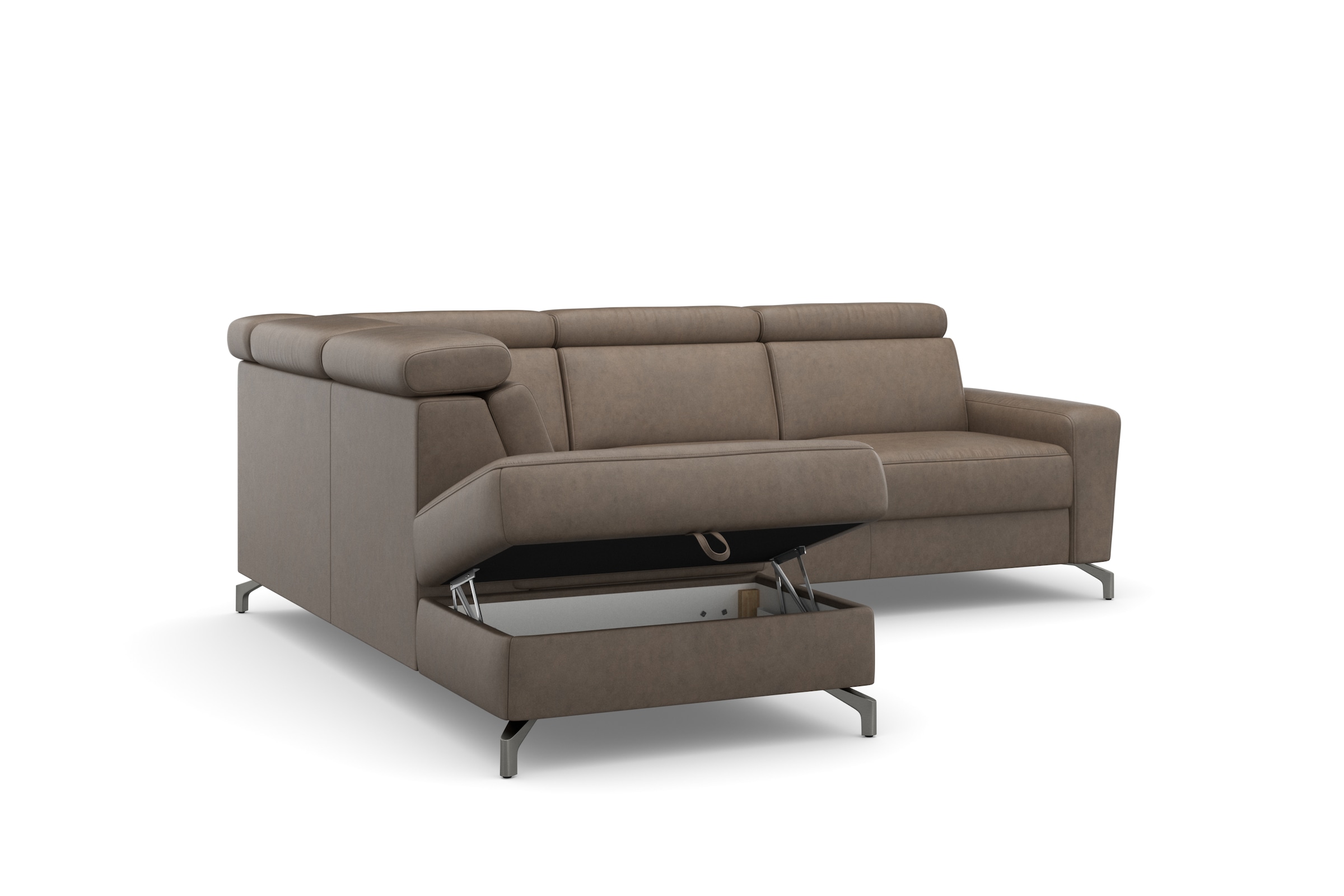 sit&more Ecksofa »Scarlett L-Form«, inklusive Kopfteilverstellung, wahlweise mit Bettfunktion, Bettkasten
