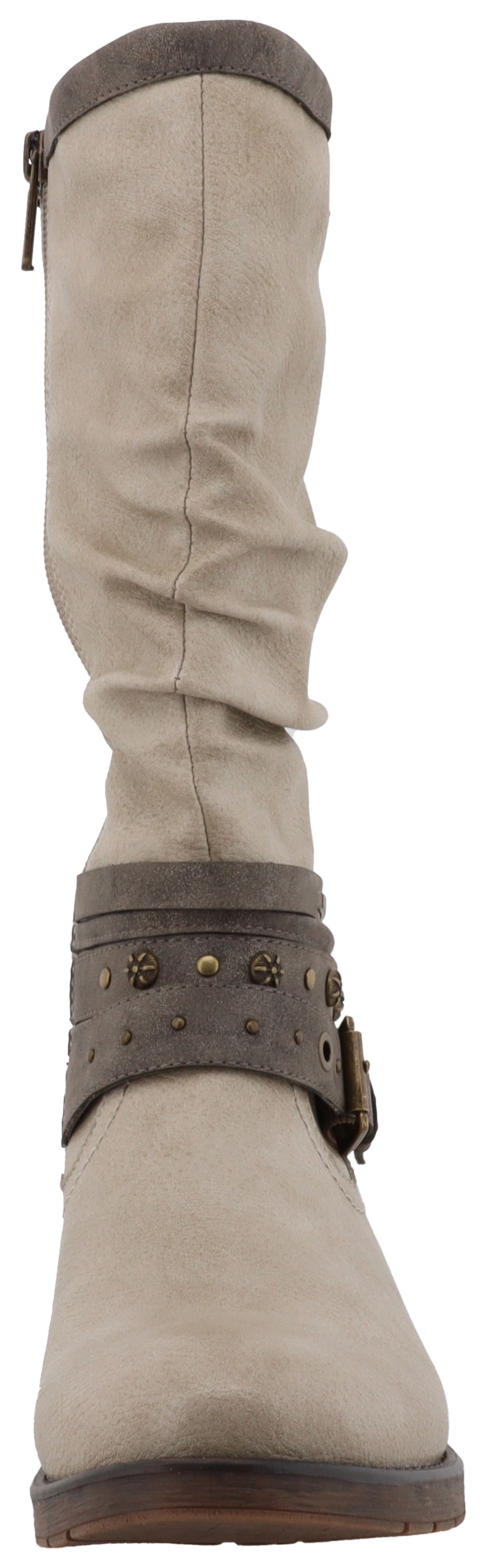 Mustang Shoes Winterstiefel »Elfi«  Stiefel mit Zierriemchen und Blockabsatz