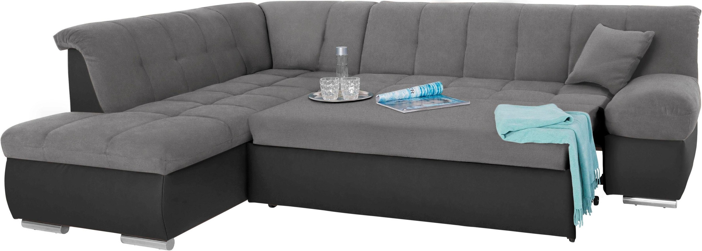 DOMO collection Ecksofa »Mona L-Form«, wahlweise mit Bett- und Armlehnfunktion