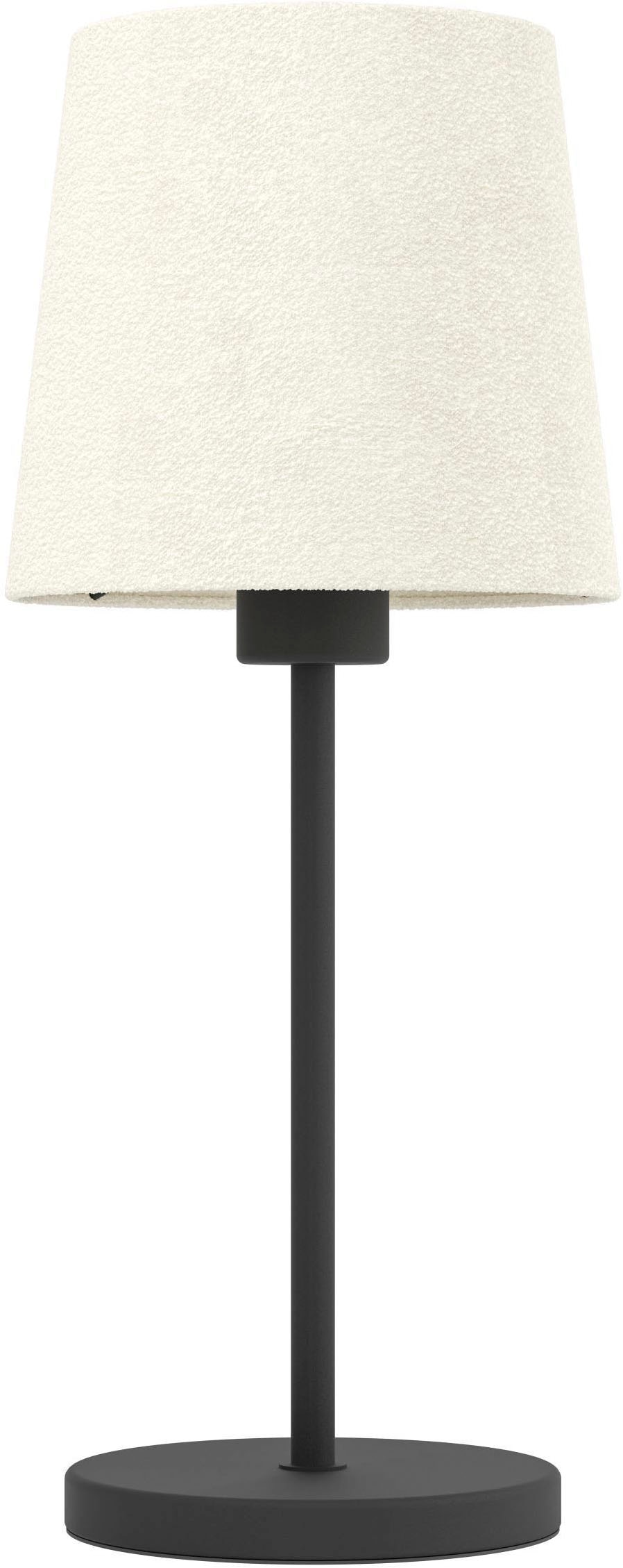 EGLO Tischleuchte »Febres Tischlampe, Nachttischlampe, Metall und Stoff, E27, Lampe« E27 1 Stk. Tischleuchte - H44 x Ø18 cm - schwarz - 1X60W exkl.