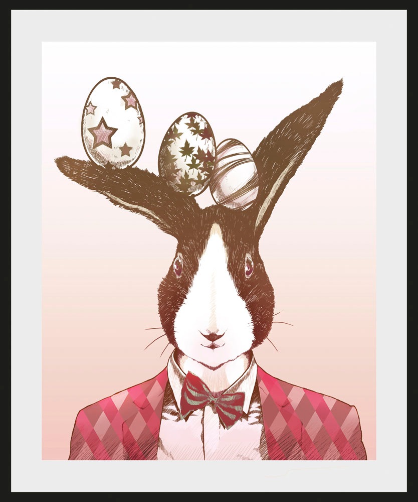 queence Bild »Aferno«, Hase-Hasen-Haustiere-Kunst-Ostern, (1 St.), mit Rahm günstig online kaufen