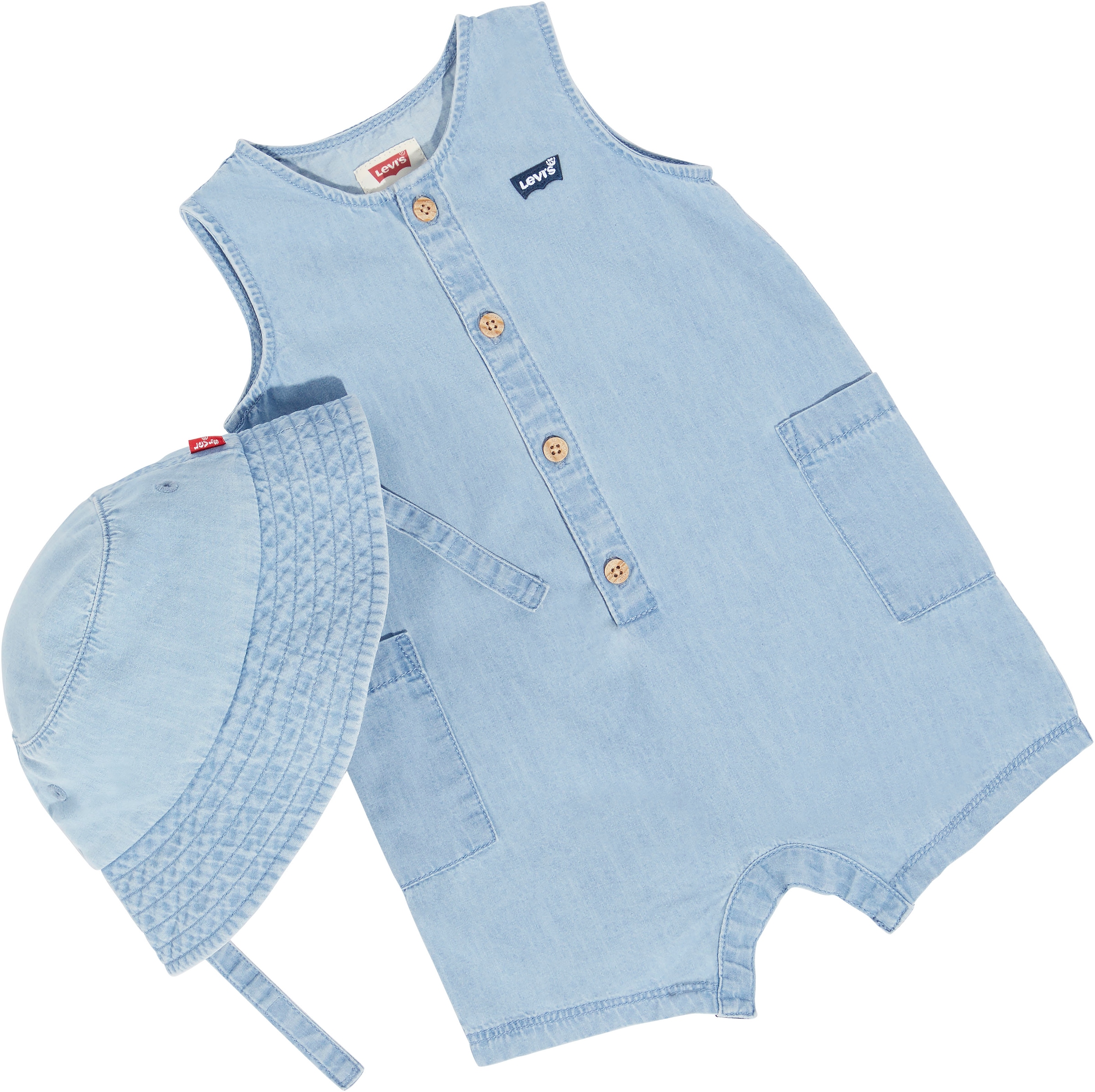 Levi's® Kids Starterpaket, Strampler und Hut für Babys