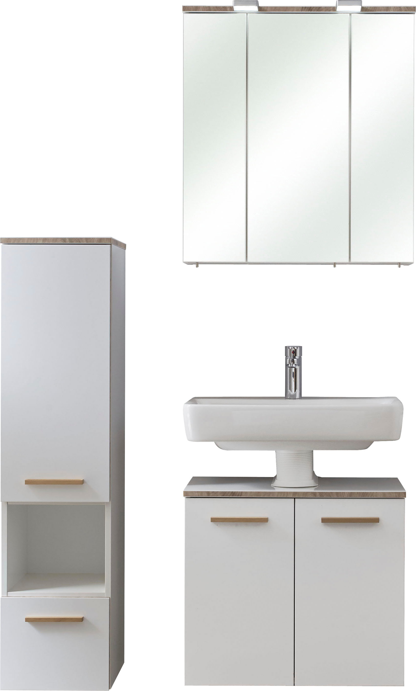 Saphir Badmöbel-Set »Quickset 931 3-teilig, Waschbeckenunterschrank mit LED günstig online kaufen