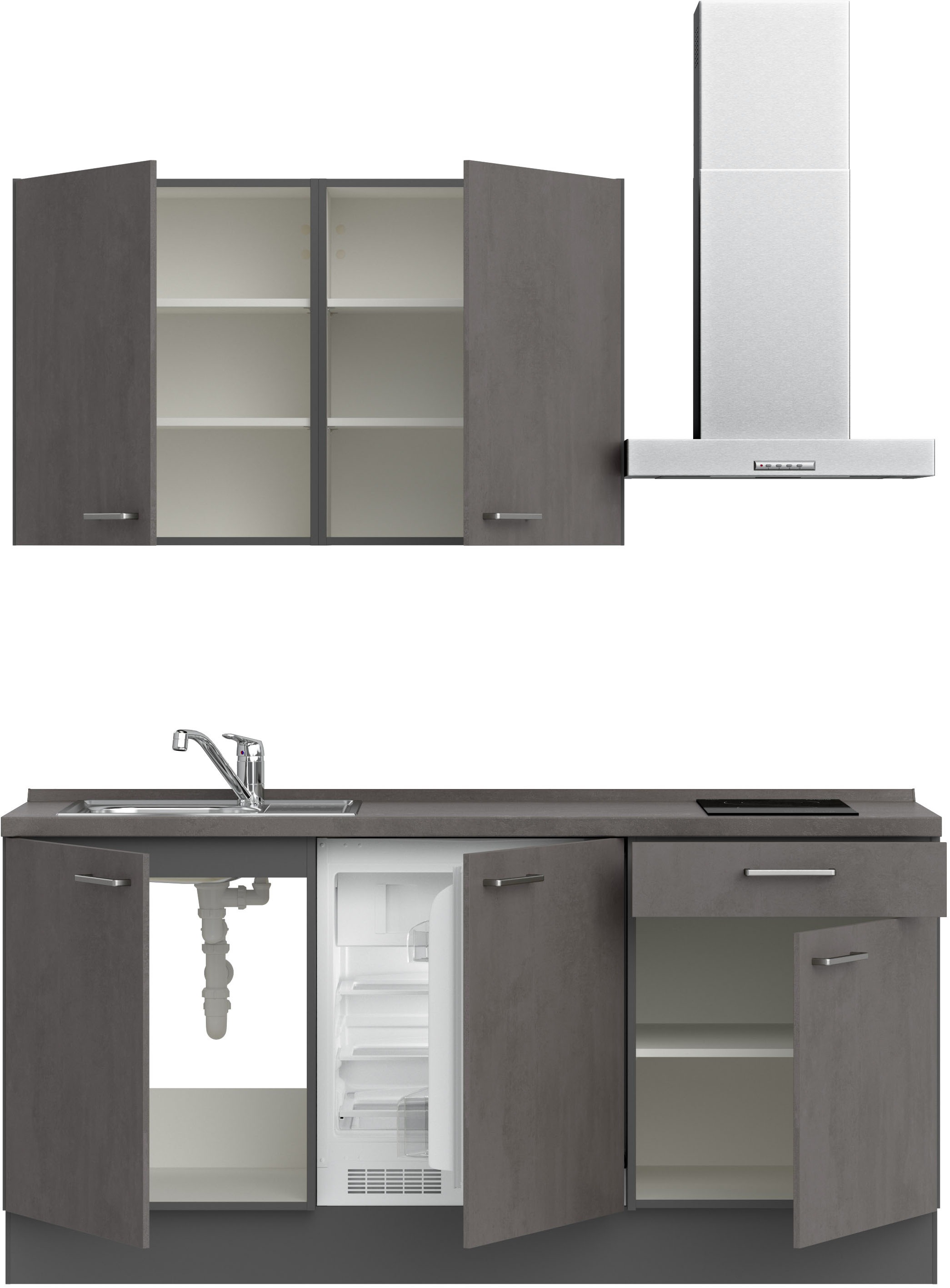 nobilia® Küchenzeile »"Riva I"«, vormontiert, Ausrichtung wählbar, Breite 180 cm, wahlw. mit E-Geräten