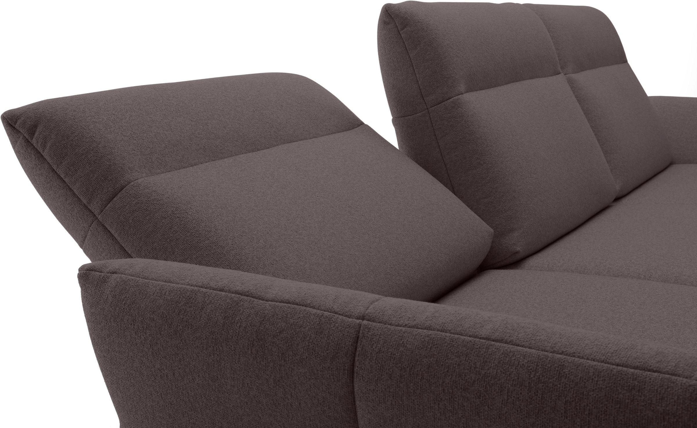Creation BY ROLF BENZ Ecksofa »CR.460«, Sockel in Eiche, Alugussfüße in umbragrau, Breite 298 cm