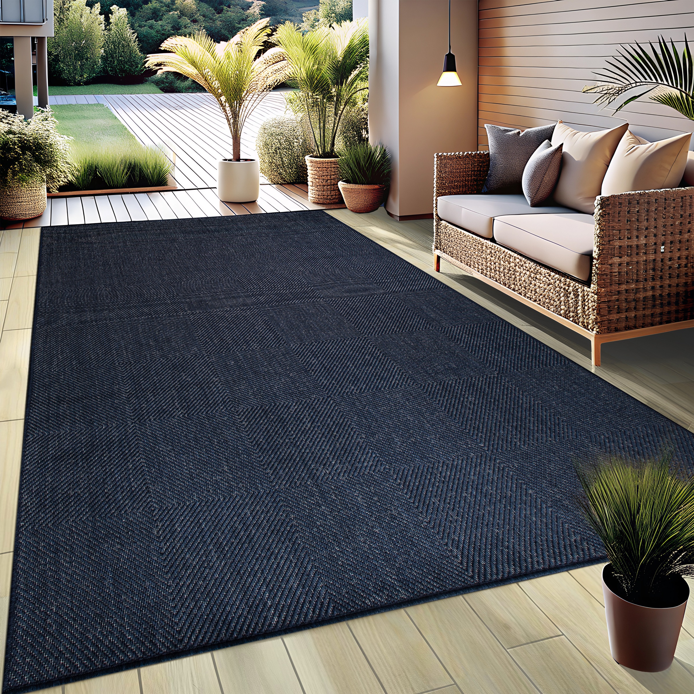 my home Teppich »Anna, auch als Läufer erhältlich«, rechteckig, 3 mm Höhe, In- und Outdoor geeignet, Sisal-Optik, Wetterfest & UV-beständig