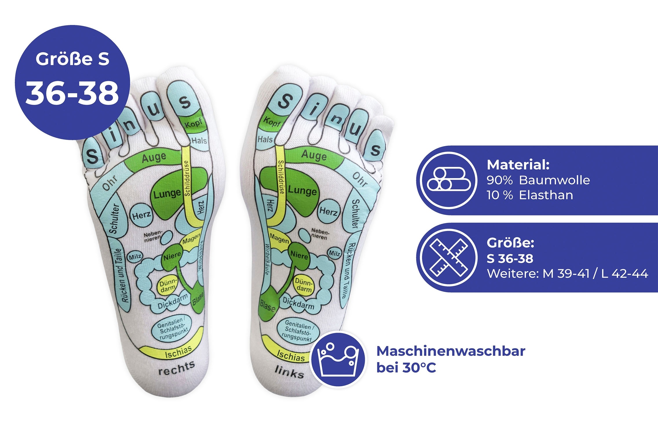 Maximex Fußreflexzonen-Massagematte »mit Socken«, (Set, 2 tlg.), Größe S