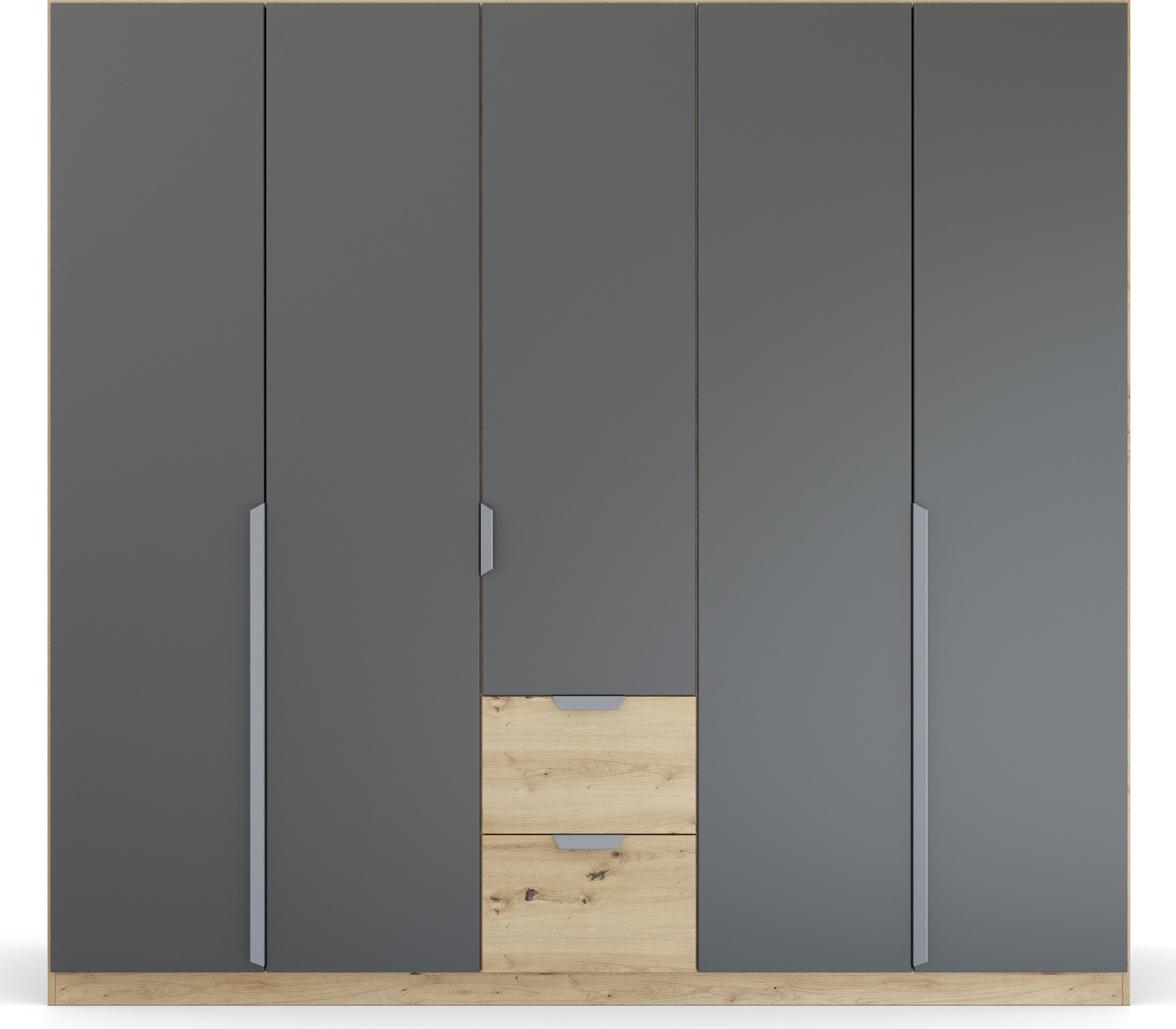 rauch Drehtürenschrank »Kleiderschrank Schrank Garderobe Ankleide DARK&WOOD BY QUADRA SPIN« Breiten: 181/226/271 cm, Höhe 210 cm,  im Industrial Style mit Metallgriffstangen