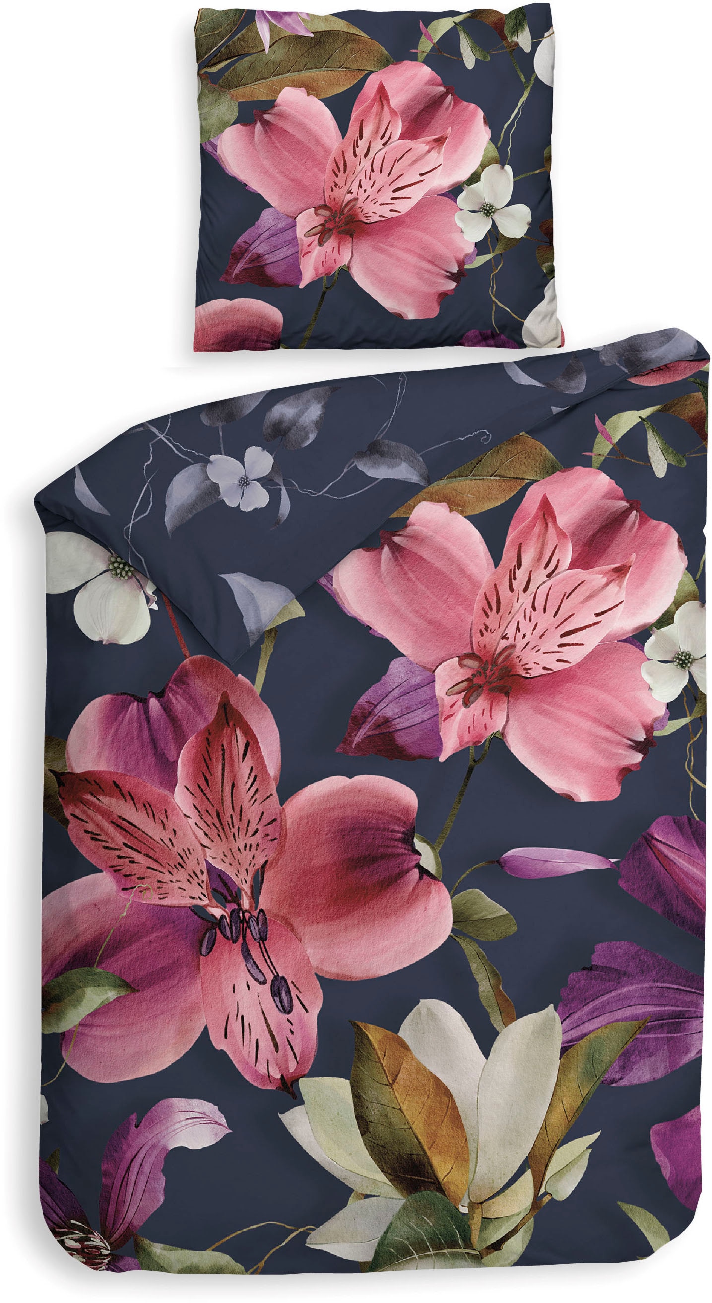 Heckett & Lane Bettwäsche »Tropici«, Blumen Design, 100% Baumwolle ab 135x2 günstig online kaufen