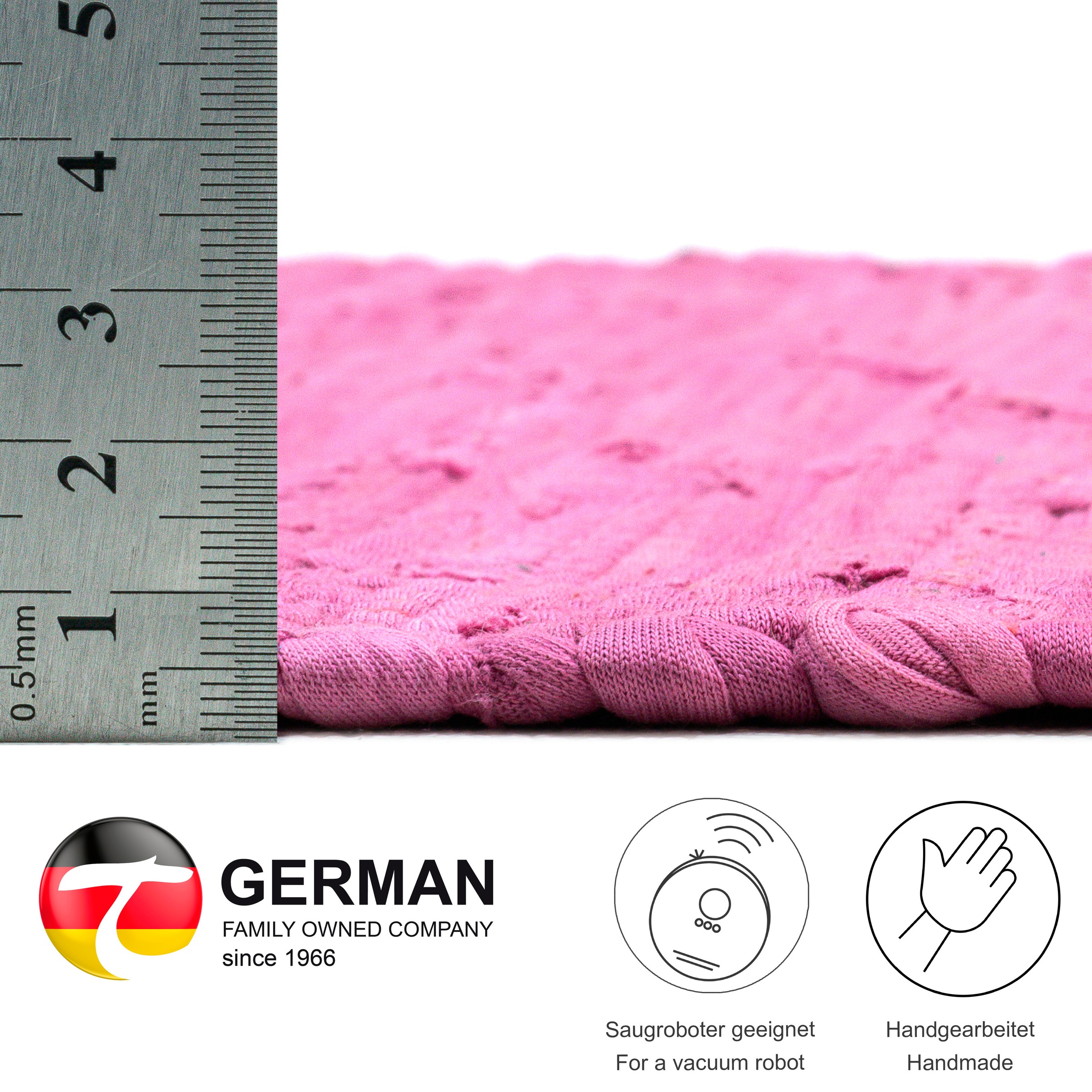 THEKO Läufer »Happy Cotton Fleckerl«, rechteckig, 5 mm Höhe, Handweb Läufer, Flachgewebe, reine Baumwolle, handgewebt, mit Fransen