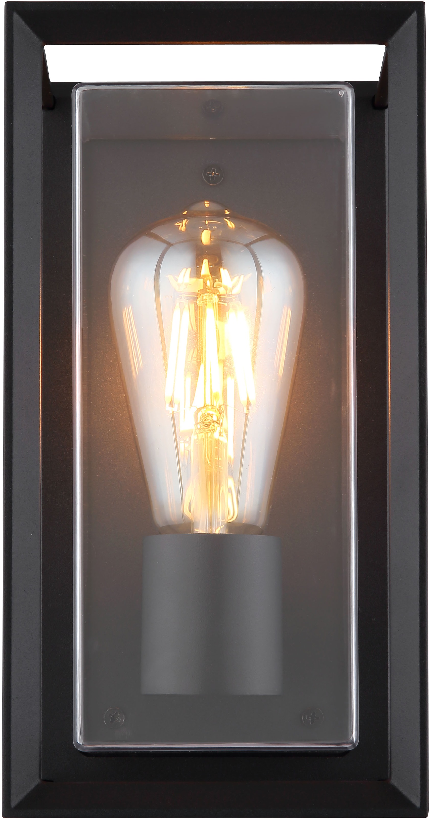 GLOBO LIGHTING Außen-Wandleuchte »LOGANA«, Leuchtmittel E27 | ohne Leuchtmittel, Außenlampe/schwarz/IP44/Terrasse/Wand