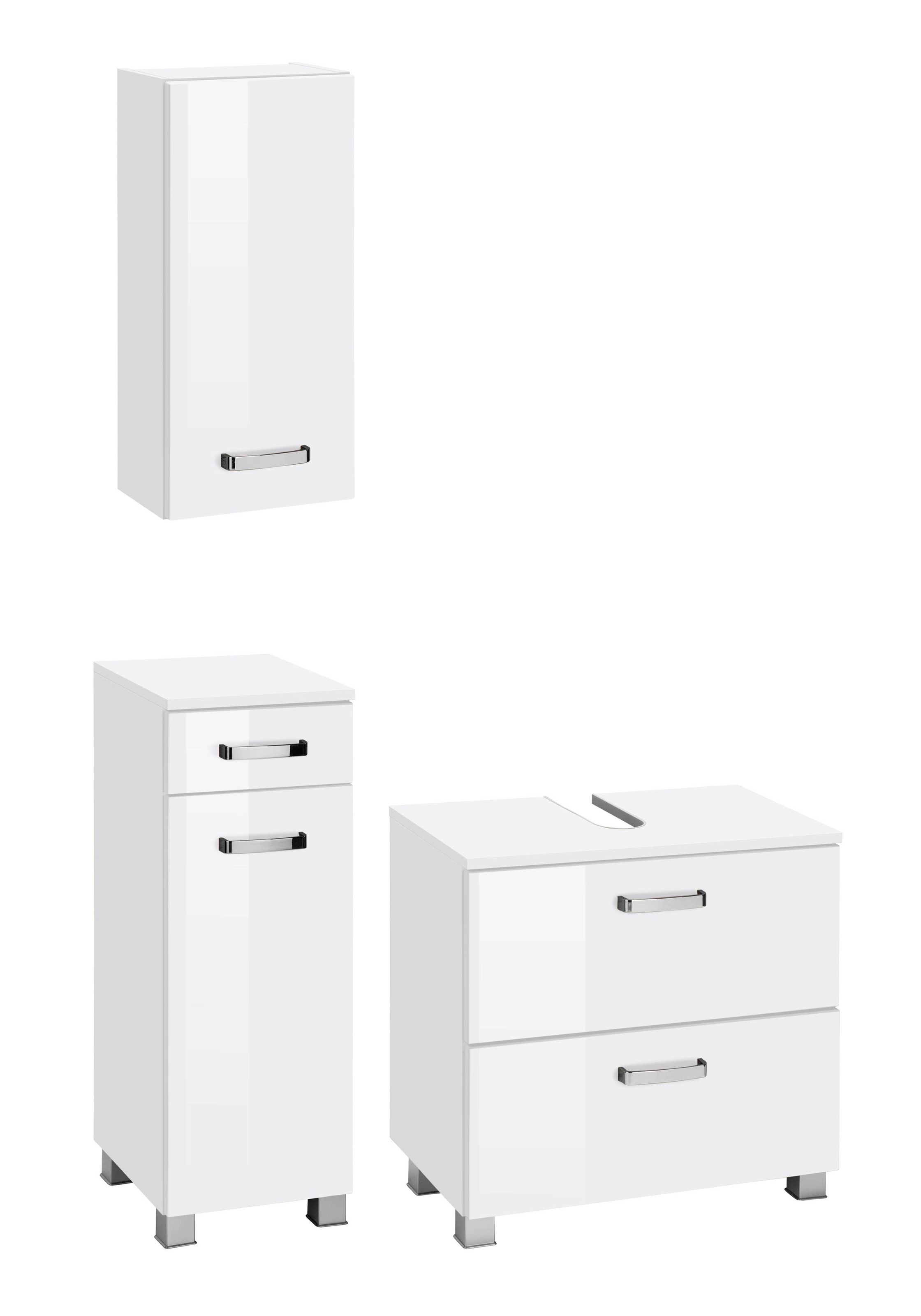 welltime Badmöbel-Set »Ravenna«, (3 St.), Hängeschrank, Unterschrank, Wasch günstig online kaufen
