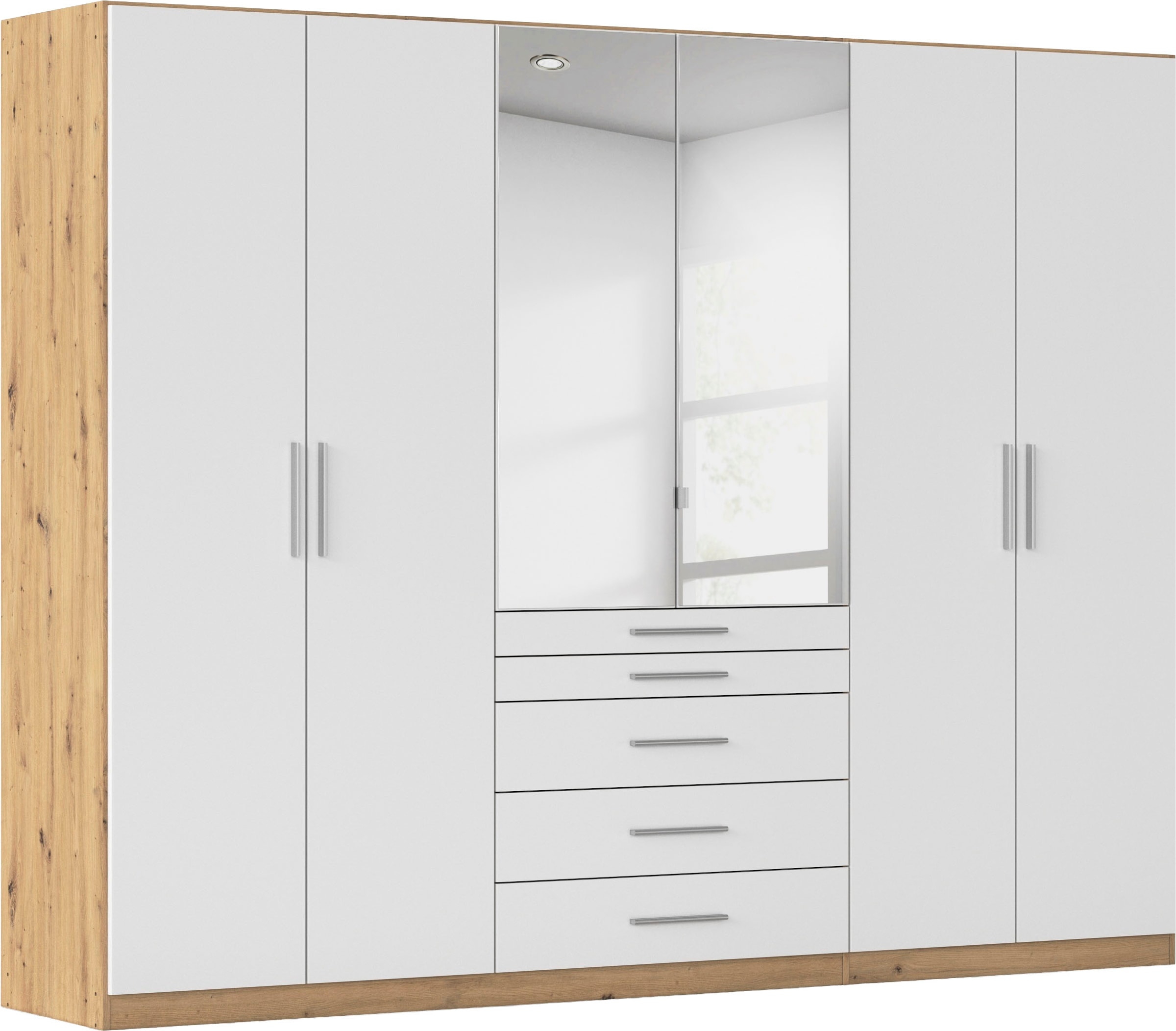 rauch Schlafzimmer-Set »Komplettschlafzimmer Schlafzimmer Stauraumbett MADE IN GERMANY« Set, Liegefläche 180x200, Schrank Maße B/H/T: 271/210/54 cm, 4 tlg. tlg. Schrank mit 5 Schubladen, Bettanlage mit 8 Schubladen MADE IN GERMANY