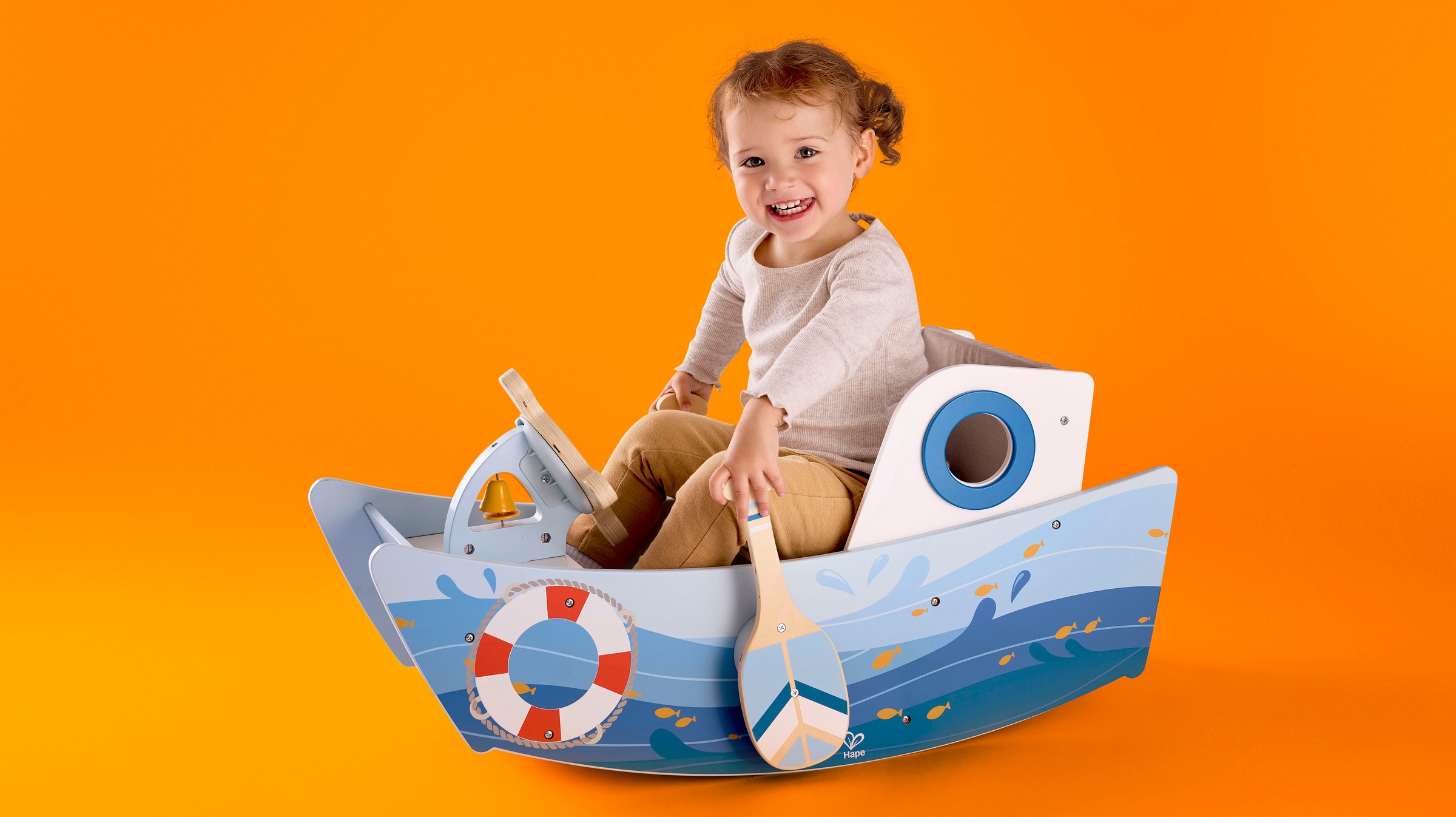 Hape Schaukelboot »mit Steuerrad«