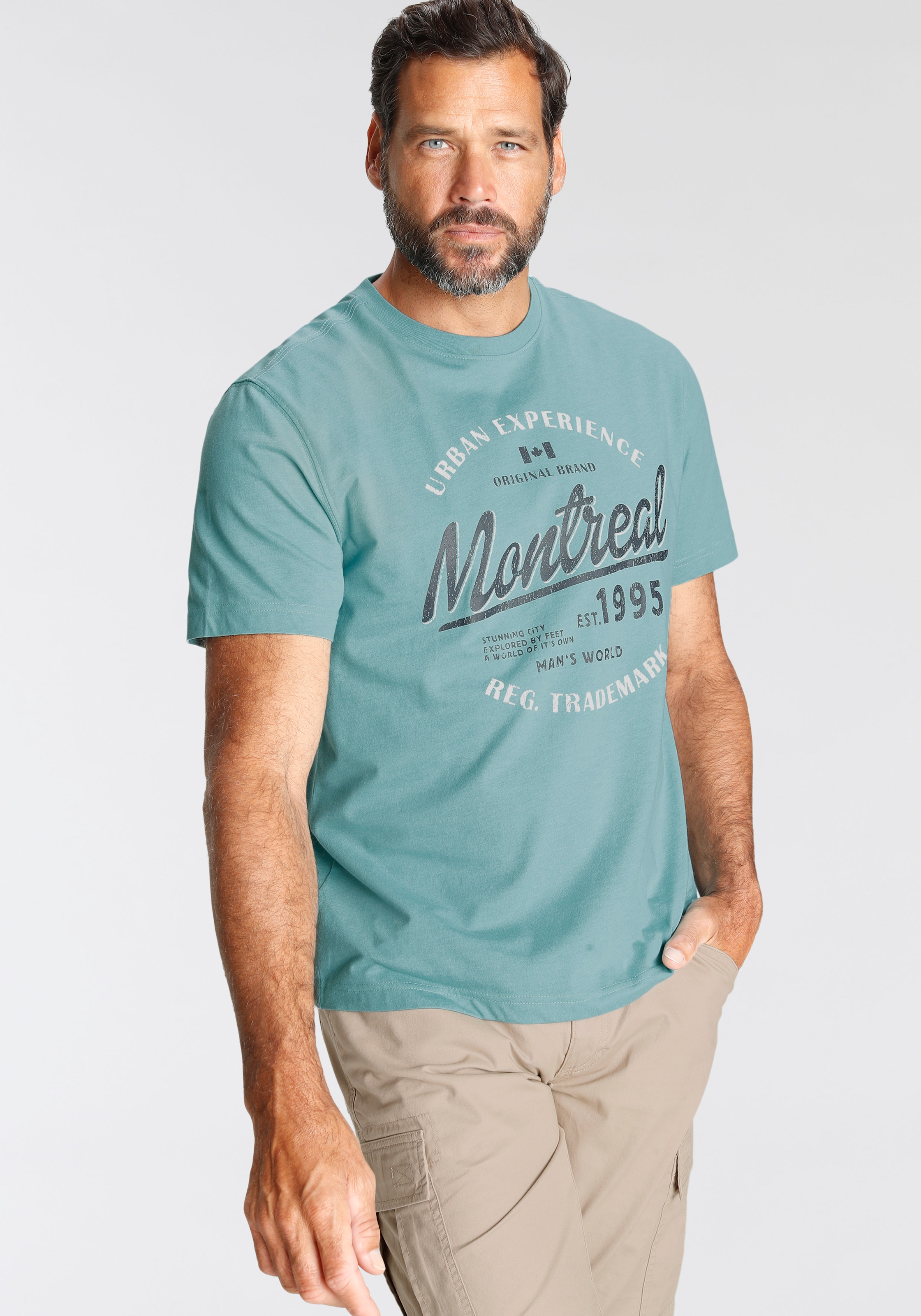 Man's World T-Shirt, Kurzarm, lässige Passform, aus Baumwollmischung, pflegeleicht