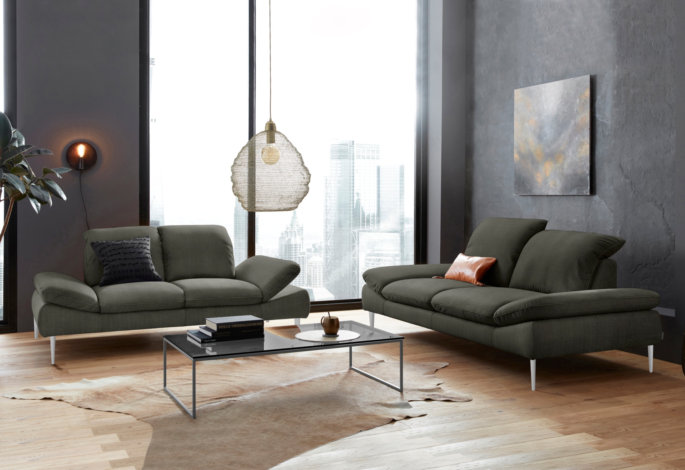 W.SCHILLIG 2,5-Sitzer »enjoy&MORE«, mit Sitztiefenverstellung, Füße Chrom glänzend, Breite 232 cm