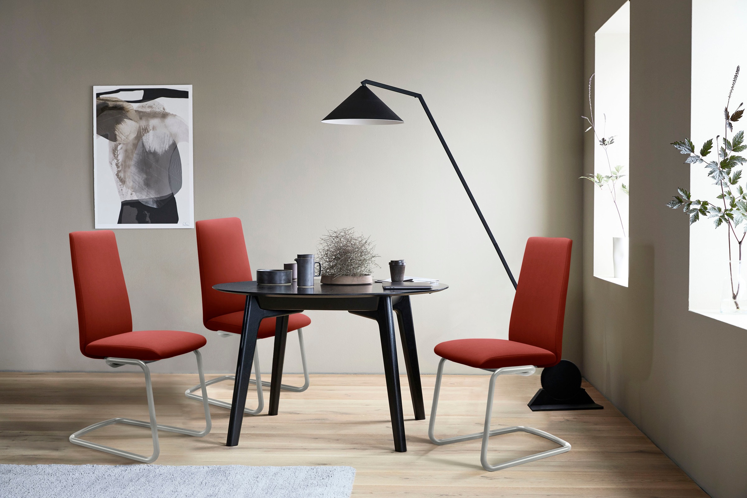 Stressless® Polsterstuhl »Laurel«, Microfaser DINAMICA, High Back, Größe L, mit Beinen aus Stahl in Schwarz matt