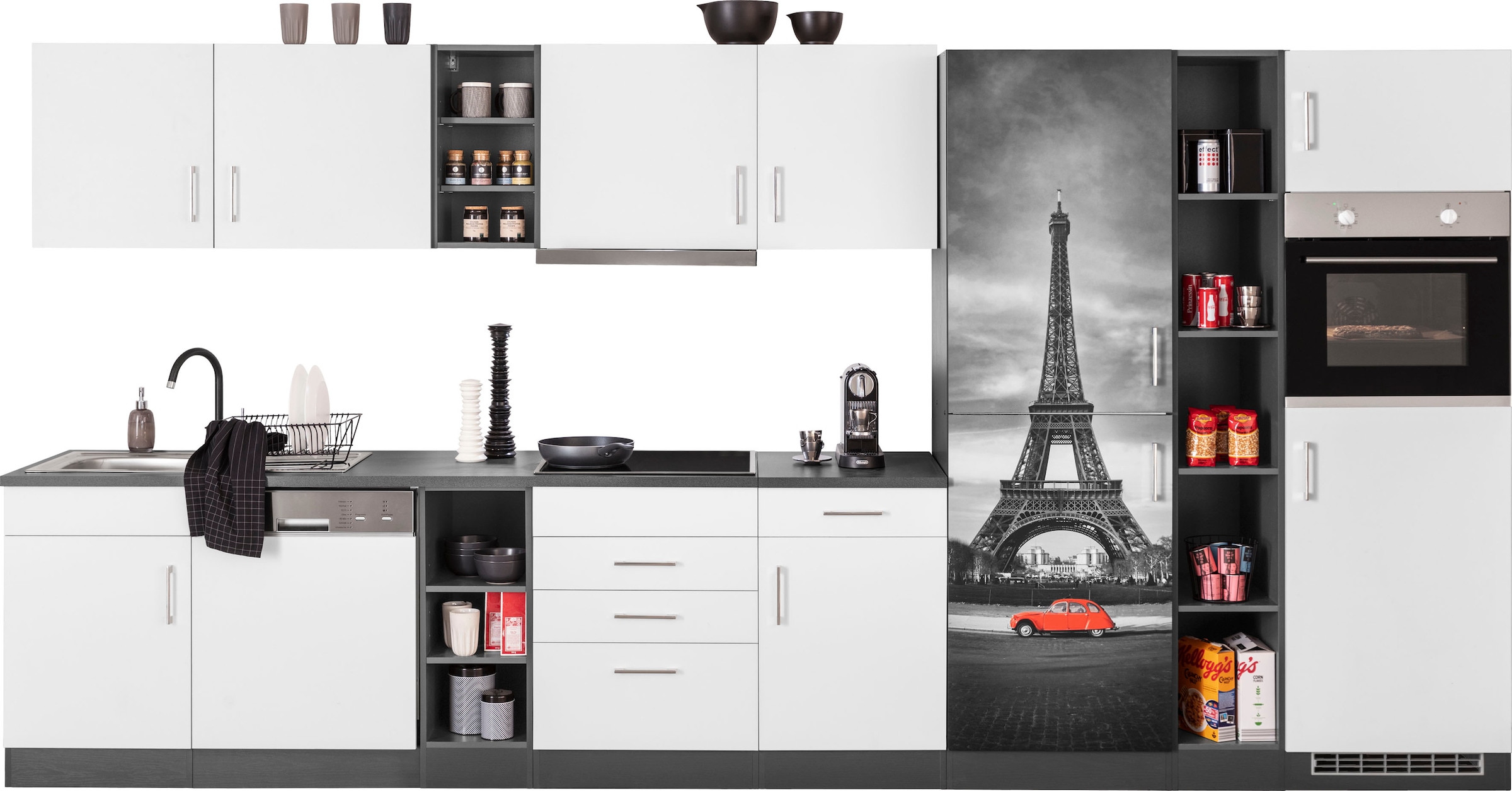 KOCHSTATION Küchenzeile »KS-Paris«, mit E-Geräten, Breite 400 cm günstig online kaufen