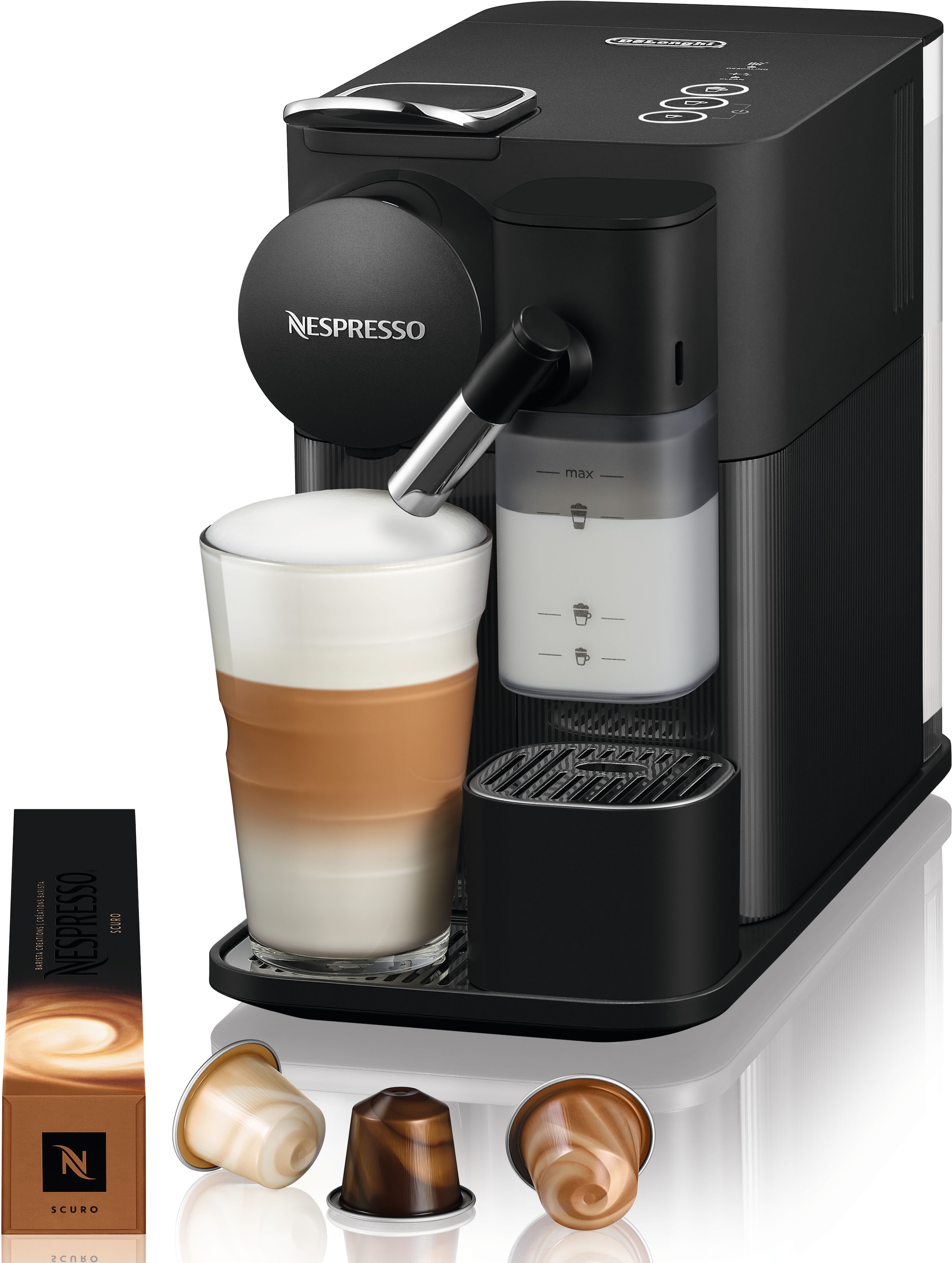 Kapseln EN510.B »Lattissima bestellen Nespresso inkl. One 7 DeLonghi, Willkommenspaket Kapselmaschine mit von Black«,