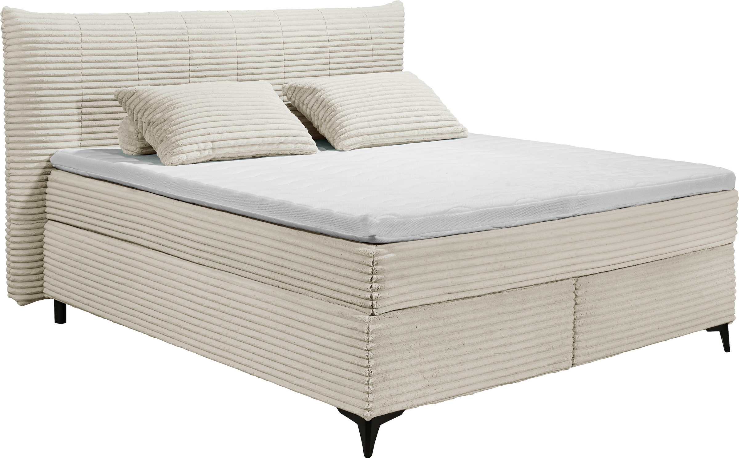 ED EXCITING DESIGN Boxspringbett »Seattle« harte Seite mit Kokosmatte, weiche Seite mit Filzabdeckung