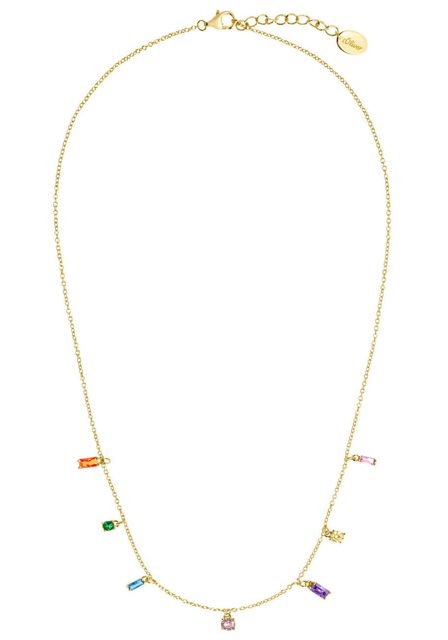 s.Oliver Kette mit Anhänger »Regenbogen, 2035510«, mit Zirkonia (synth.)