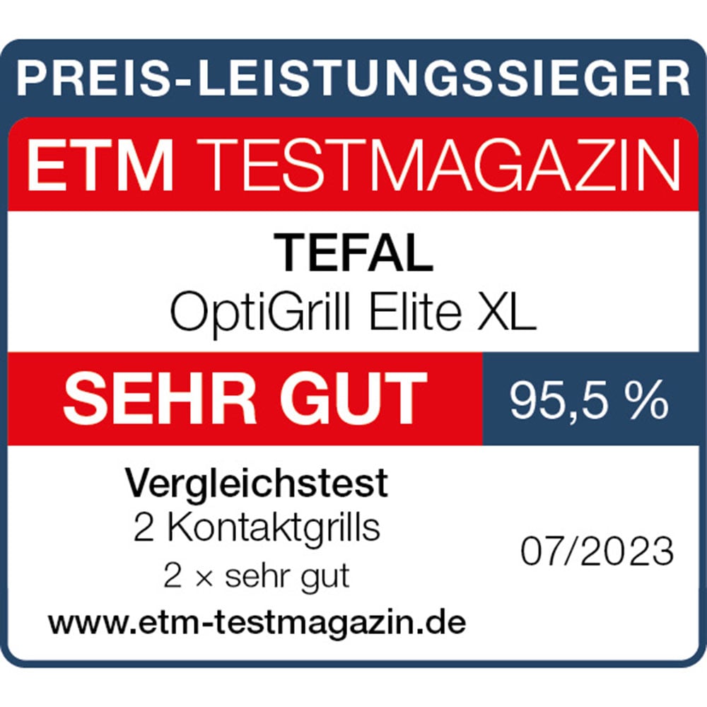 Tefal Kontaktgrill »OptiGrill Elite XL, spülmaschinengeeignete Platten«, 2200 W, Countdown zum Grillergebnis, Grillboost für Grillstreifen, GC760D