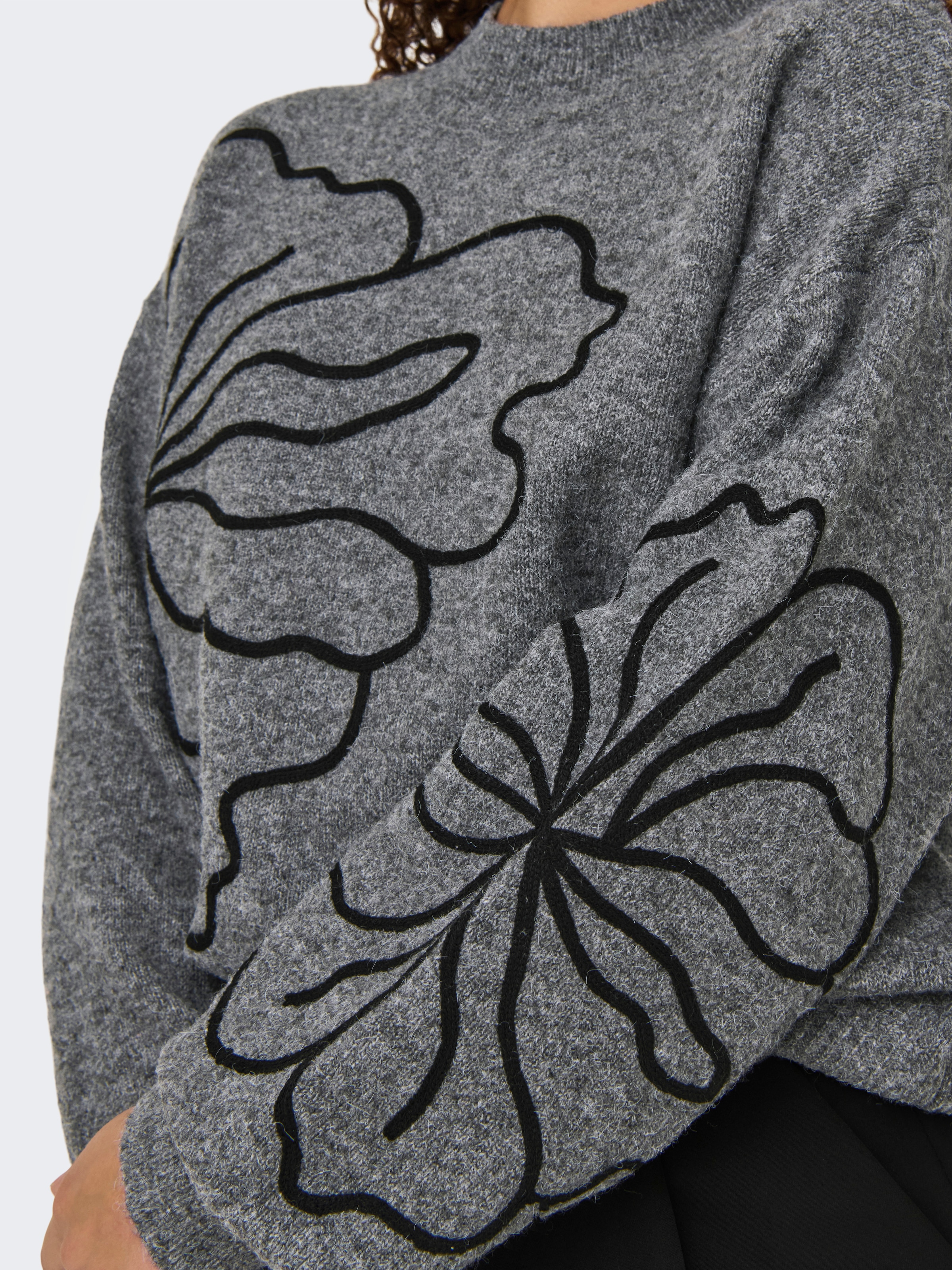 JDY Strickpullover »JDYJELLA L/S FLOWER PULLOVER KNT NOOS«