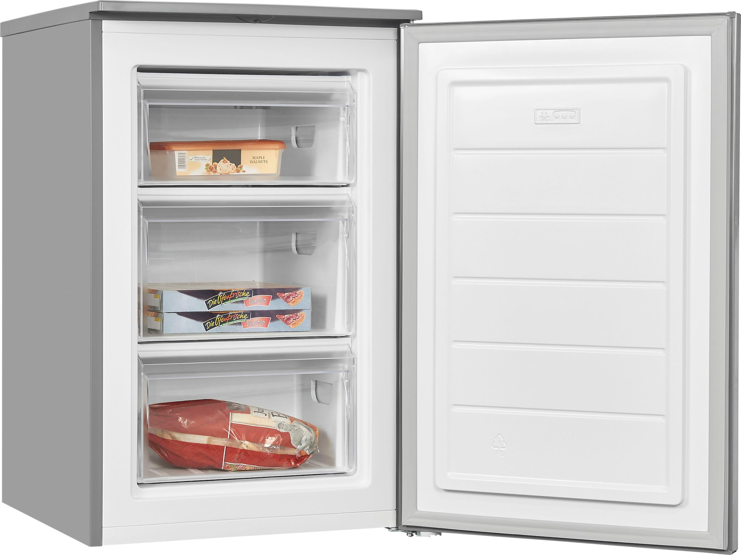 exquisit Gefrierschrank »GS81-040C inoxlook«, 85,5 cm hoch, 54,5 cm breit, energiesparend in Energieefizienz C, 87 Liter Nutzinhalt, 4 Sterne