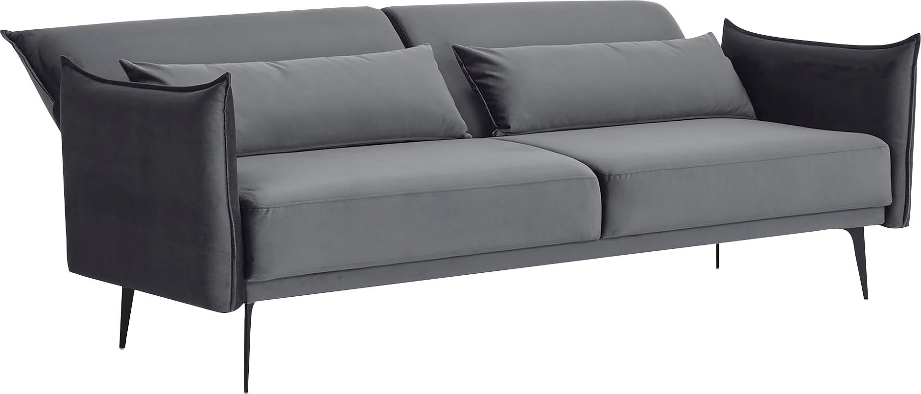 SalesFever 3-Sitzer, Modernes 3-Sitzer Sofa: Samtbezug, ausziehbar, manuell verstellbar