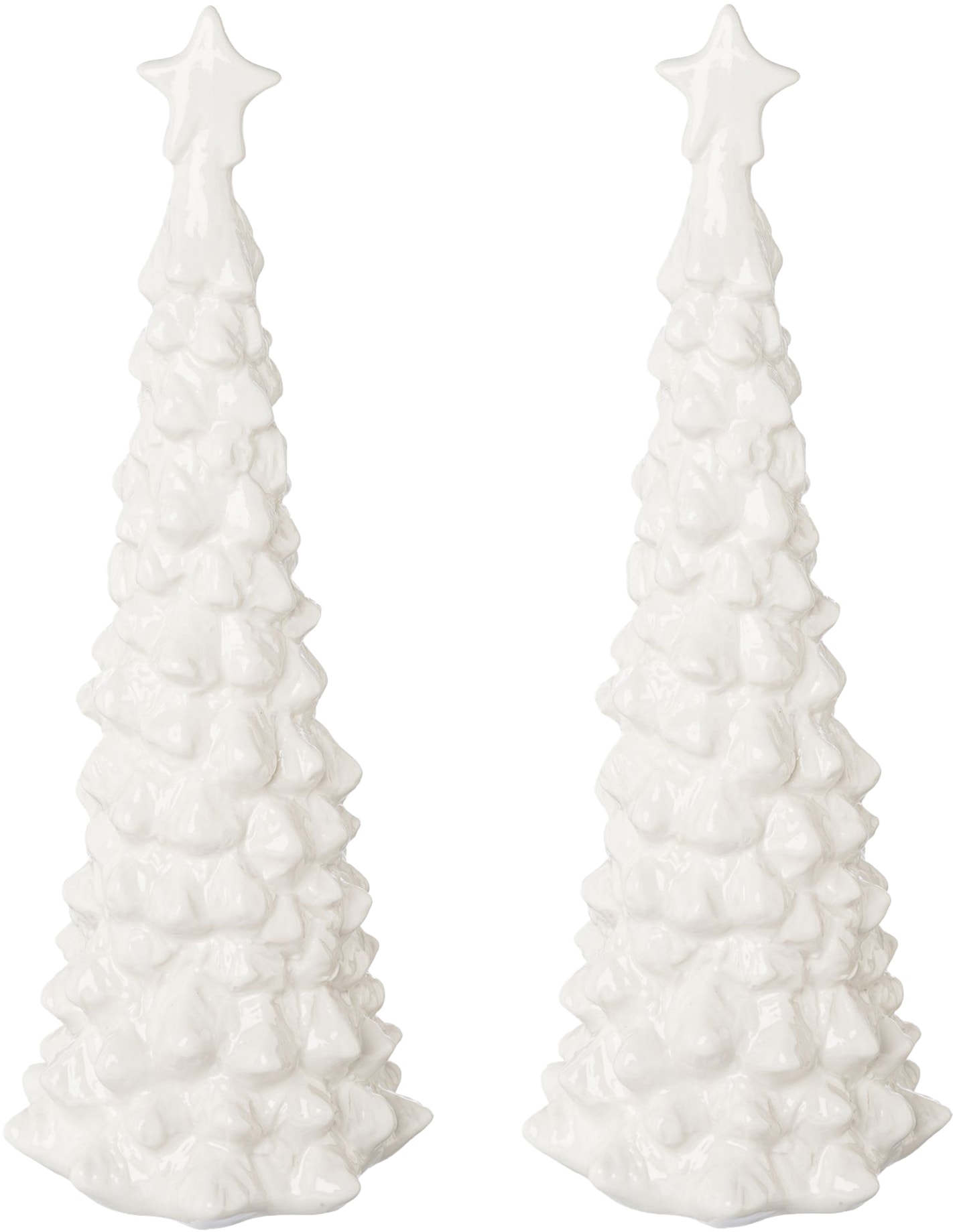 CREATIV LIGHT Dekobaum »Weihnachtsdeko« Tannenbaum aus Keramik, Höhe ca. 25 cm weiß