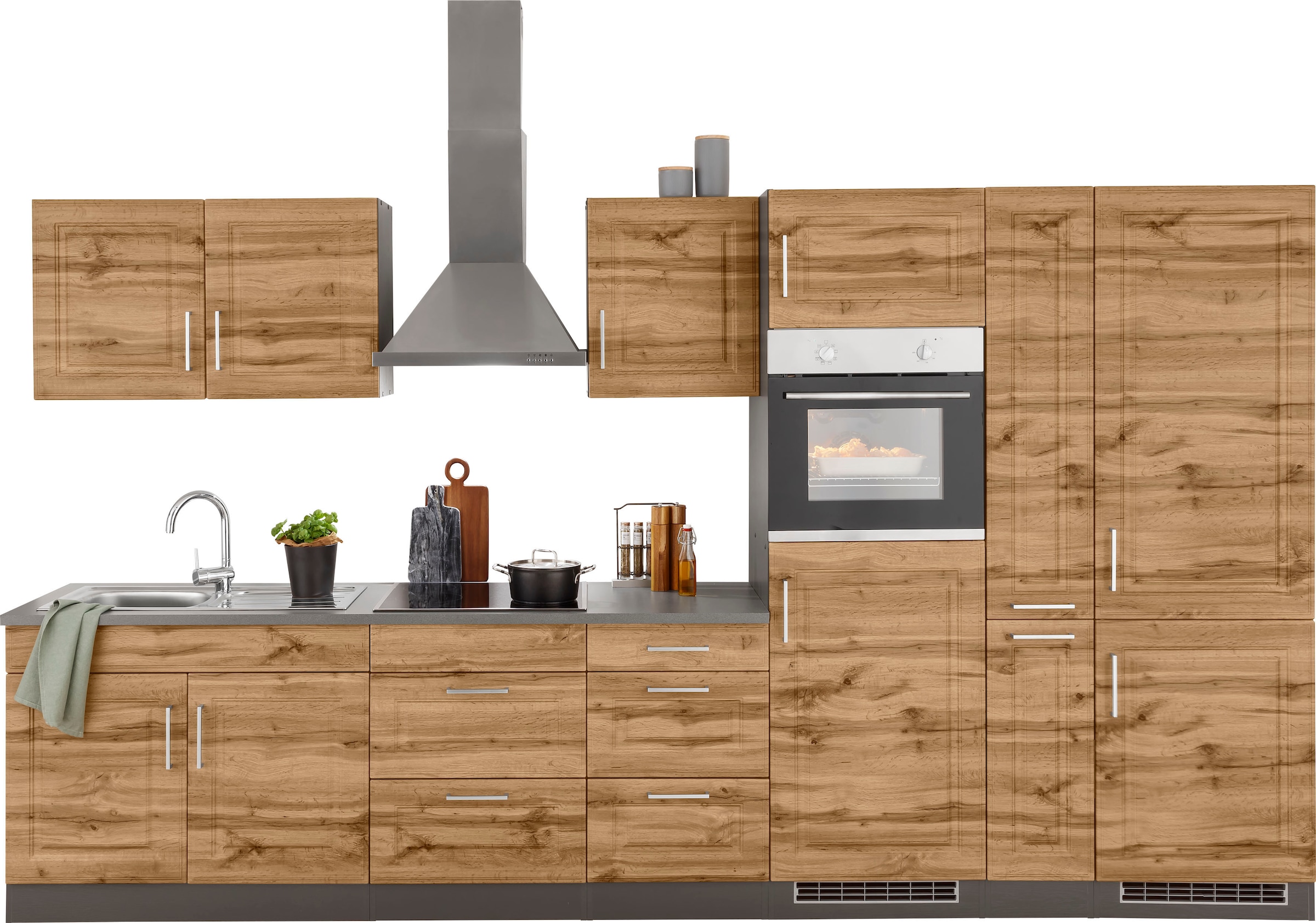 KOCHSTATION Küchenzeile »KS-Stockholm«, Breite 360 cm, mit hochwertigen MDF günstig online kaufen