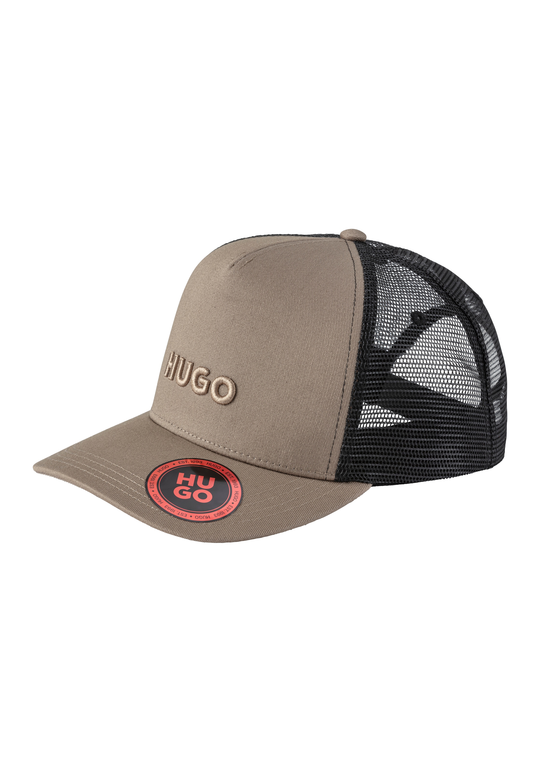 HUGO Fitted Cap »Marsel-Trucker«, aus Twill & Mesh mit 3D Logostickerei