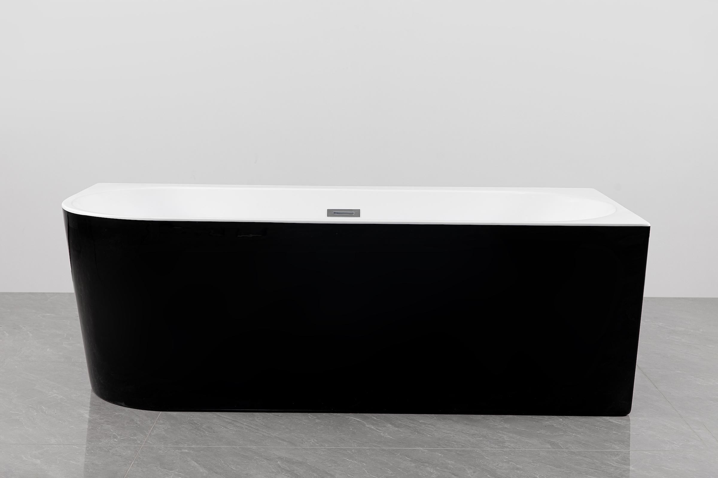 Sanotechnik Badewanne »Jamaica« Höhe 58 cm mit Ablaufstöpsel | verstellbare Füße | Überlauf 170x75x58cm schwarz glänzend, Acryl Badewanne rechts