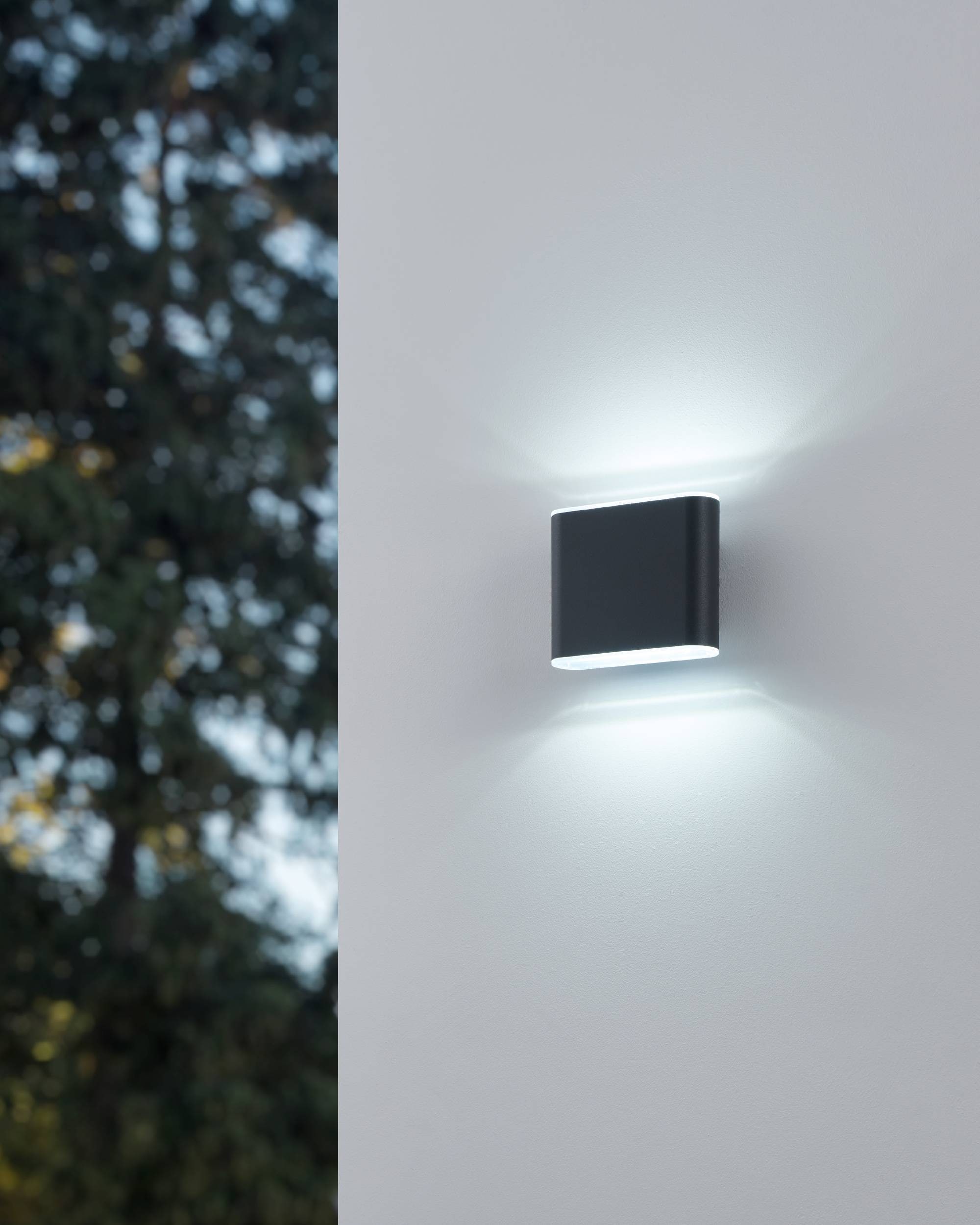 EGLO Wandleuchte »Grutti Wandlampe, Außenlampe, Wand Außenbeleuchtung, Aluminium, IP65« LED-Modul 1 Stk. Kaltweiß | Neutralweiß | Warmweiß Wand-/Deckenleuchte - L11,5 x H9 x AL5 cm - anthrazit - 2X2,9W inkl.