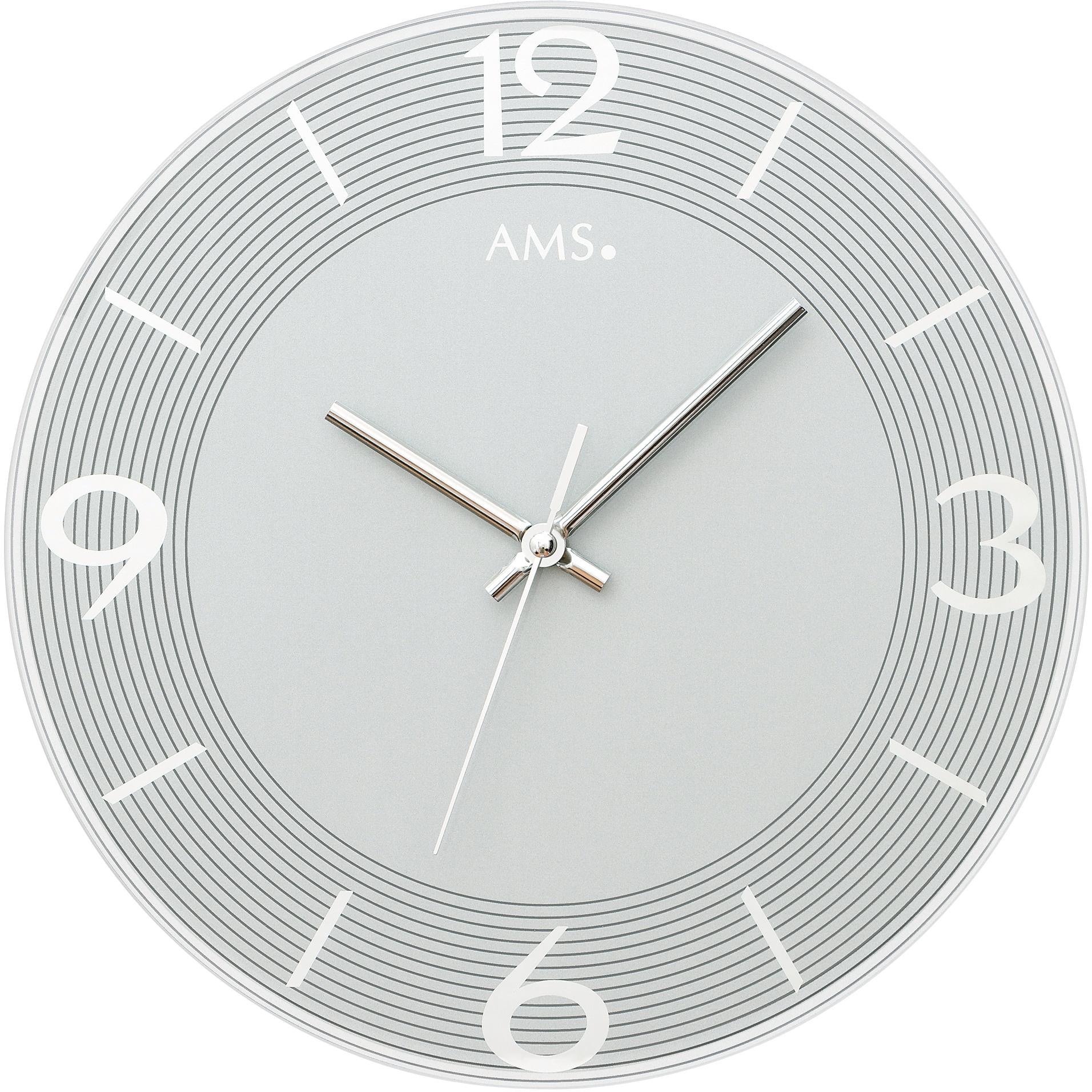 AMS Wanduhr »W9571«, Quarzuhr,Glas,Wohnzimmer,Esszimmer,Küche,Arbeitszimmer,Büro, Flur