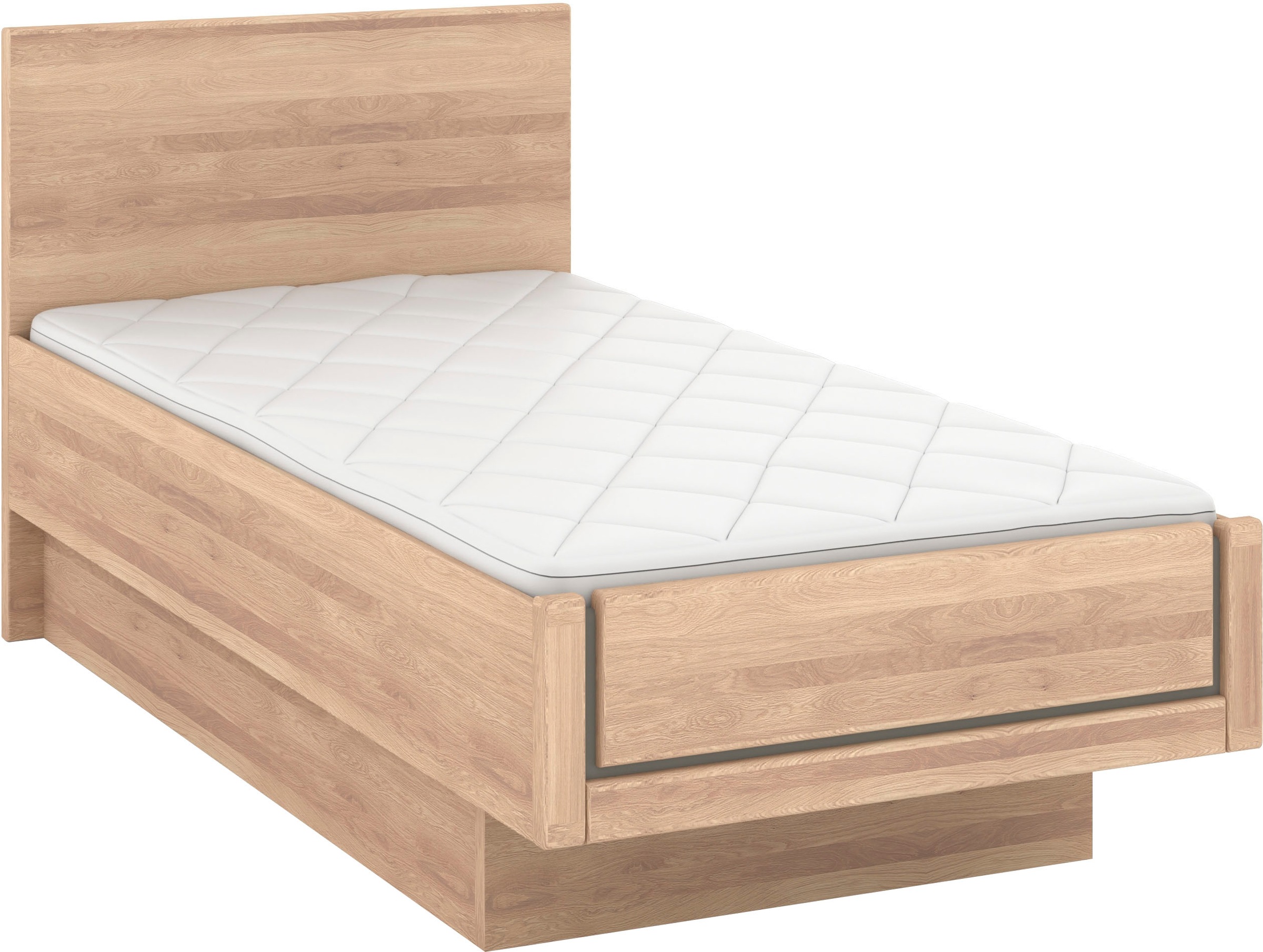 Musterring Holzbett »Sorrent, Bettgestell, Bettrahmen, teilmassiv Eiche«, (MADE IN GERMANY), Eiche teilmassiv, Liegehöhenverstellung, Stollenfußteil
