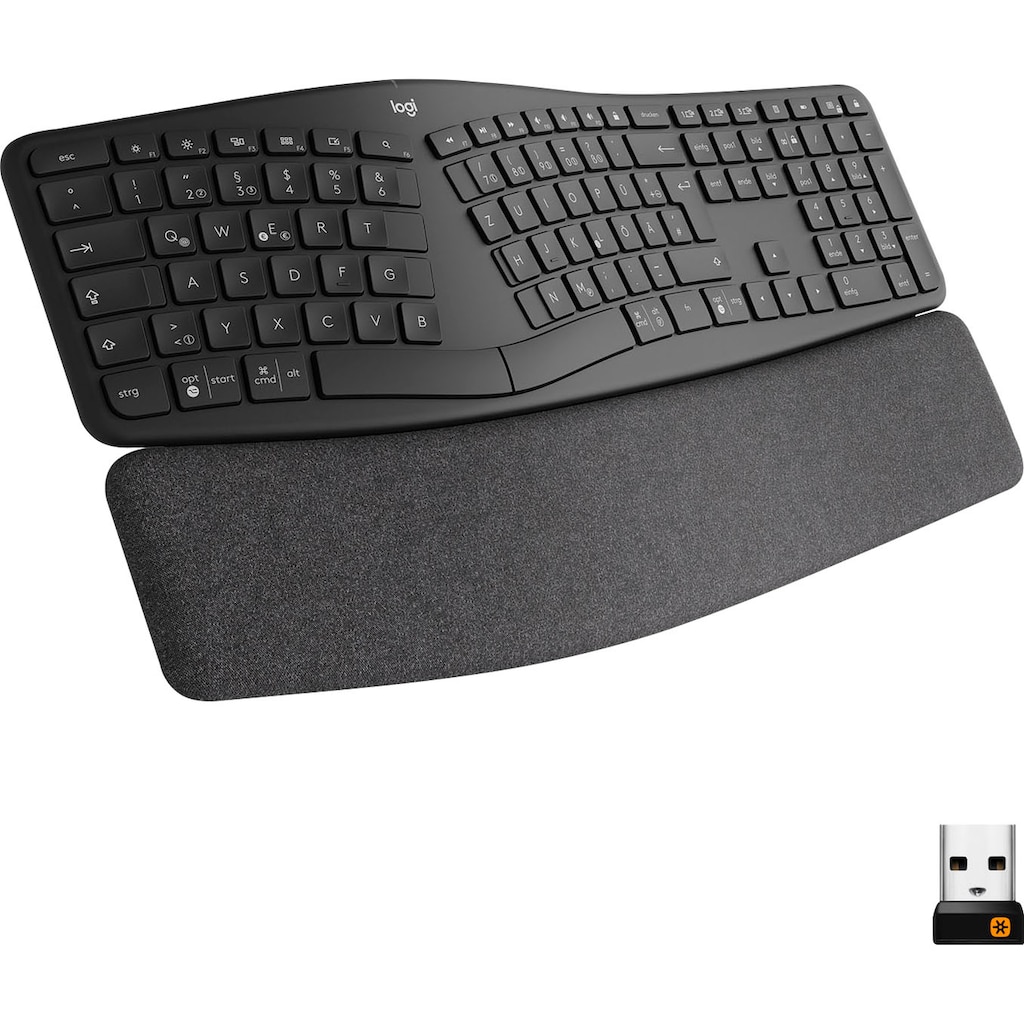 Logitech ergonomische Tastatur »ERGO K860«, (ergonomische Form-Handgelenkauflage-ausklappbare Füße)