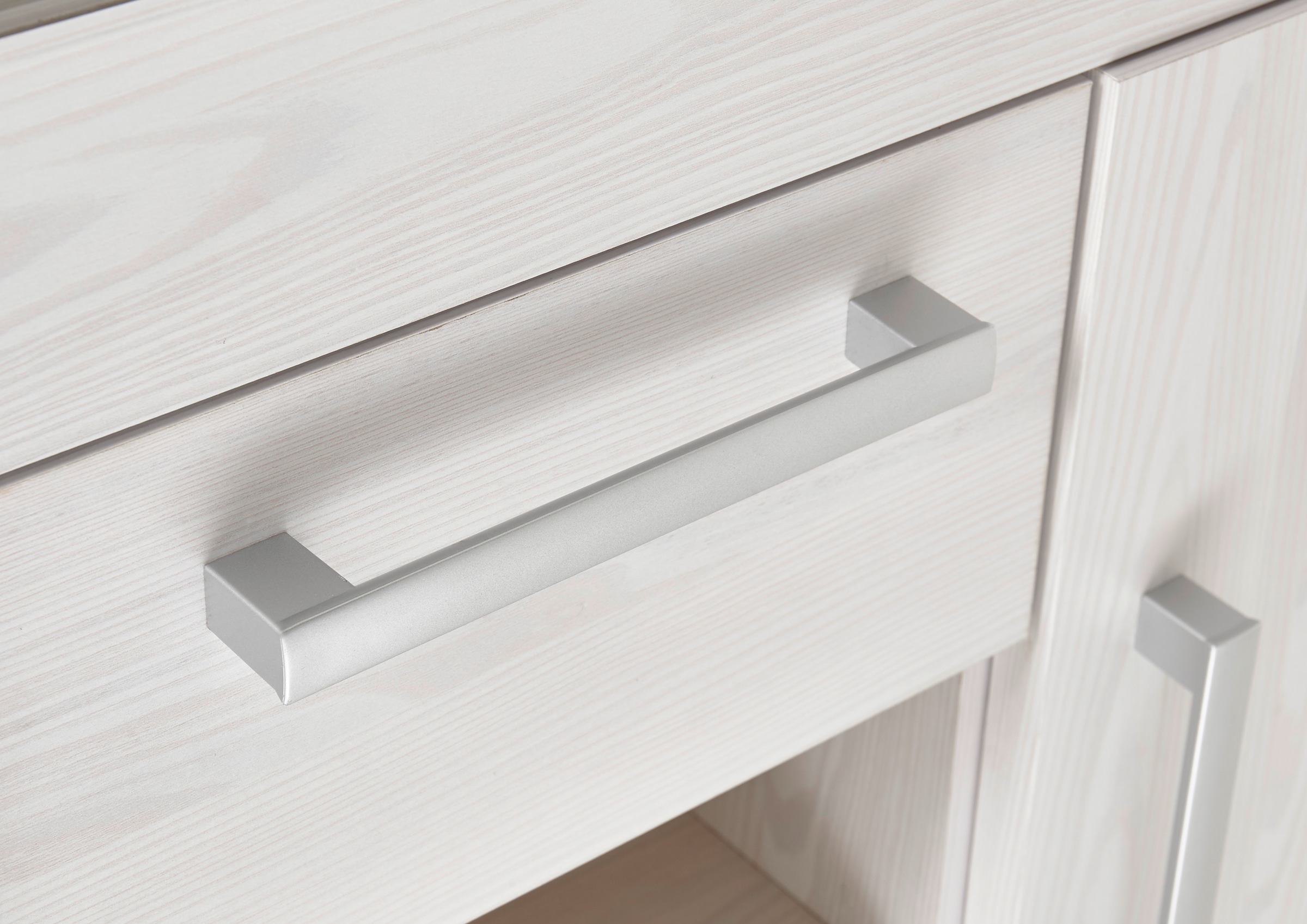 HBZ Wohnwand »Romance Landhaustil inkl. LED-Beleuchtung,BxHxT 329x200x50 cm«, (Set, 4 St.), Mit Vitrine inkl.LED-Beleuchtung, Lowboard, Wandboard, Highboard