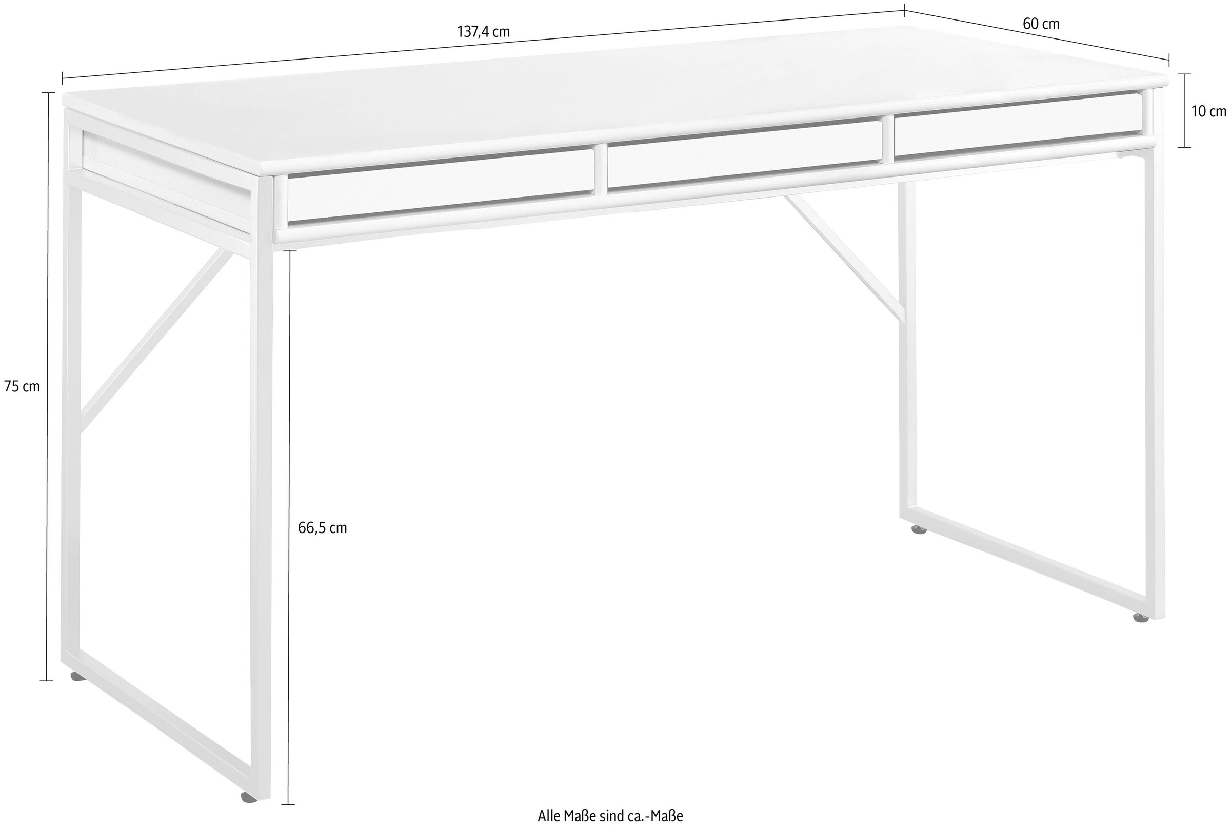 Hammel Furniture Schreibtisch »Mistral Bürotisch, Arbeitstisch, Tisch, Computertisch«, mit Gestell, B: 137,4 cm, Designmöbel